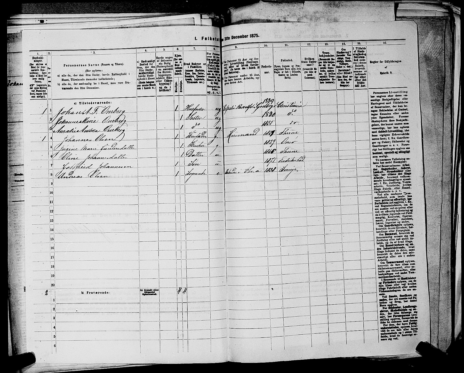 RA, 1875 census for 0218bP Østre Aker, 1875, p. 1525