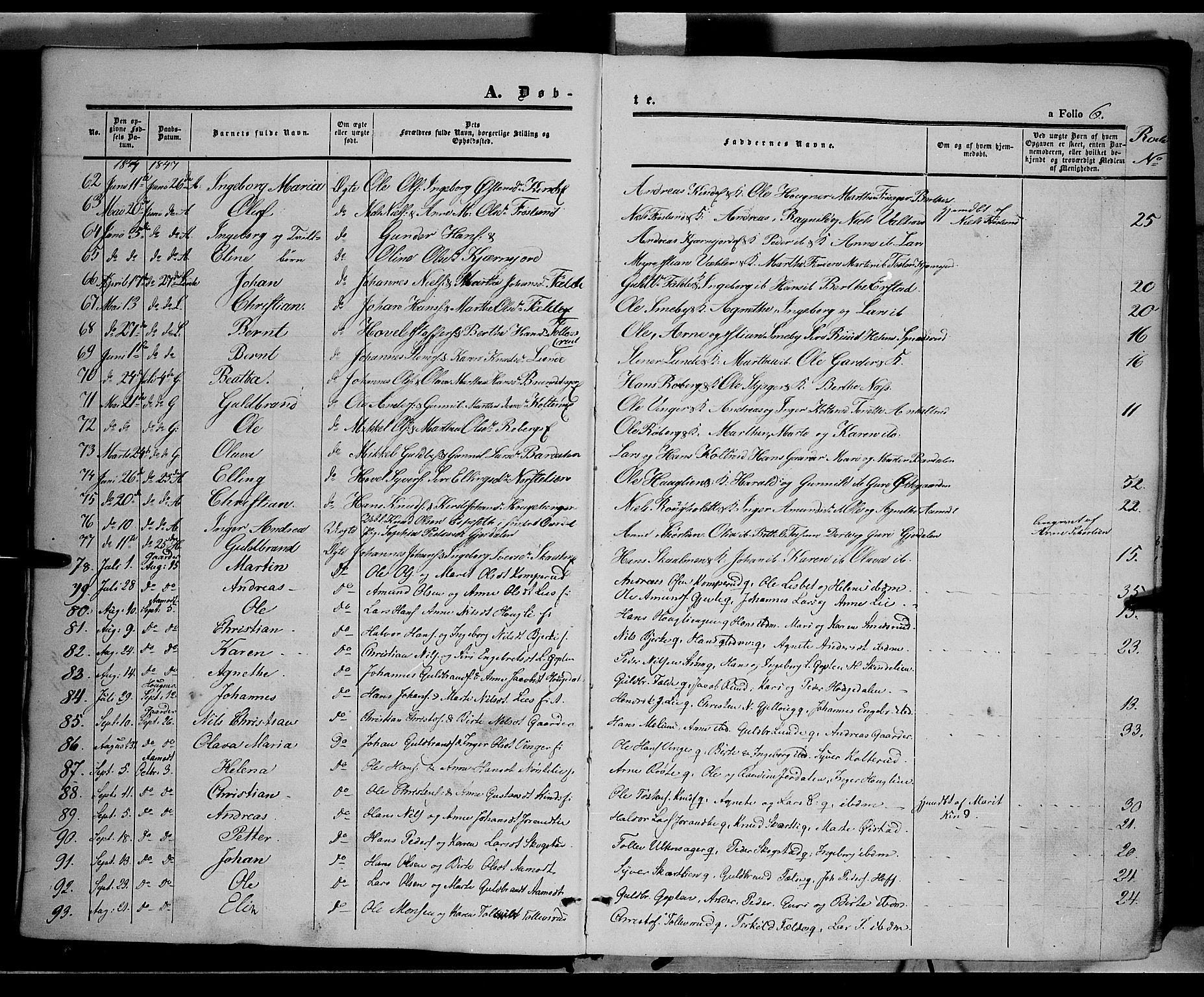 Land prestekontor, AV/SAH-PREST-120/H/Ha/Haa/L0010: Parish register (official) no. 10, 1847-1859, p. 6