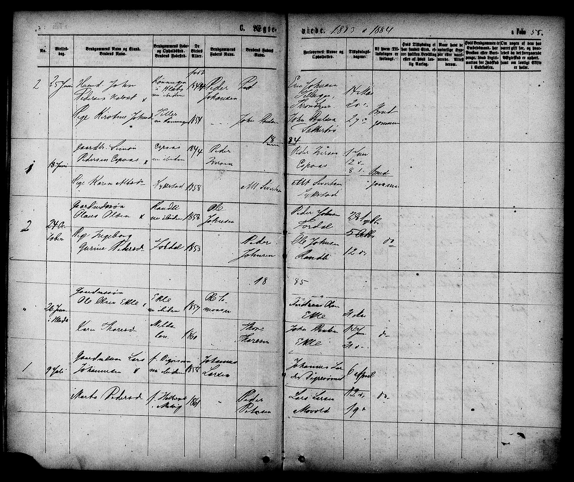 Ministerialprotokoller, klokkerbøker og fødselsregistre - Sør-Trøndelag, SAT/A-1456/608/L0334: Parish register (official) no. 608A03, 1877-1886, p. 58