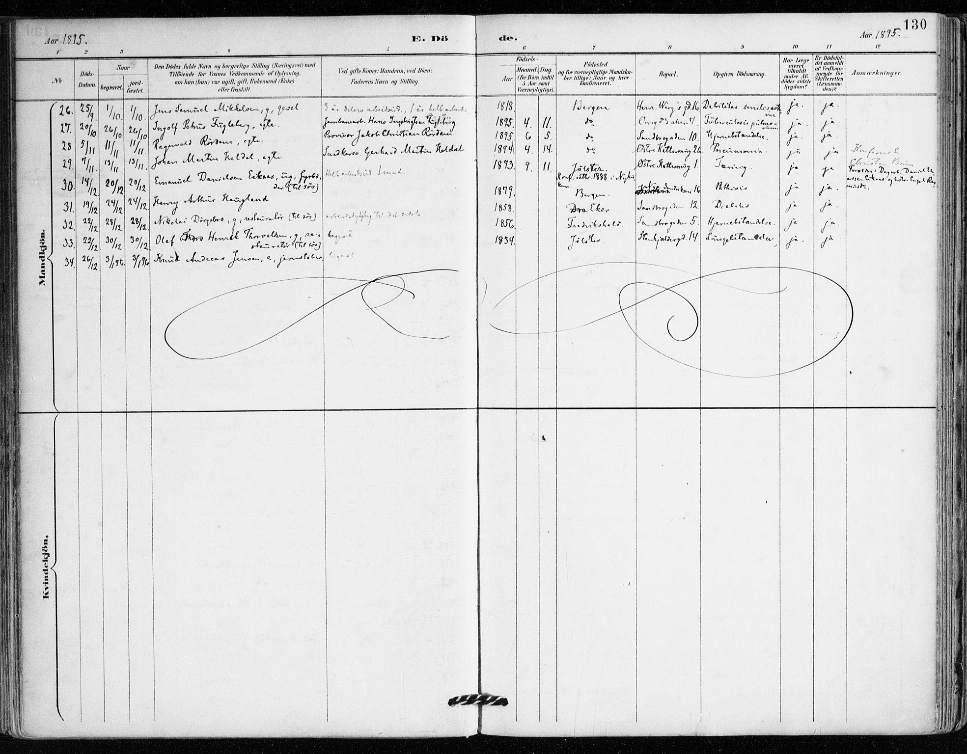 Mariakirken Sokneprestembete, AV/SAB-A-76901/H/Haa/L0008: Parish register (official) no. A 8, 1893-1942, p. 130