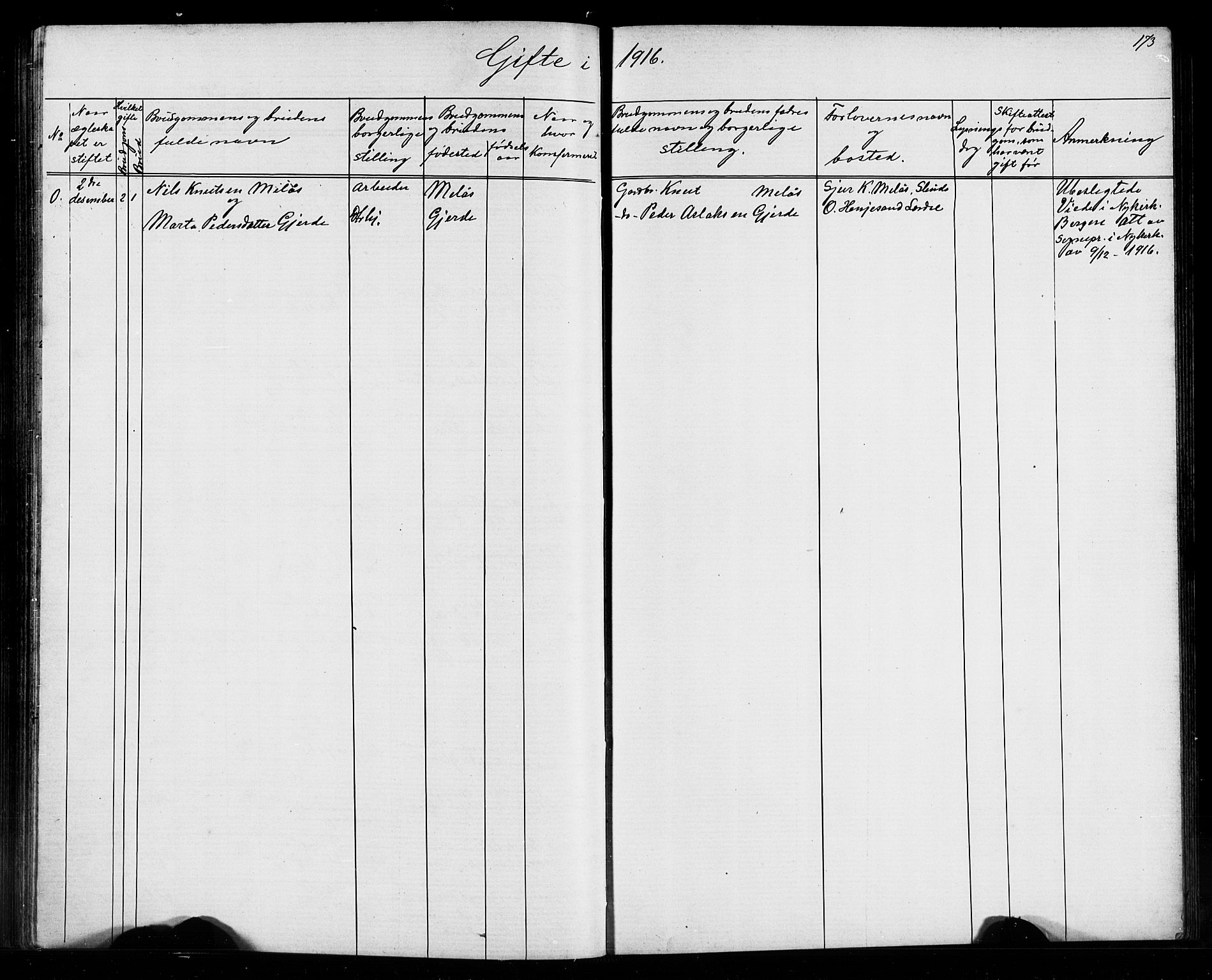 Leikanger sokneprestembete, AV/SAB-A-81001/H/Hab/Haba/L0001: Parish register (copy) no. A 1, 1873-1916, p. 173