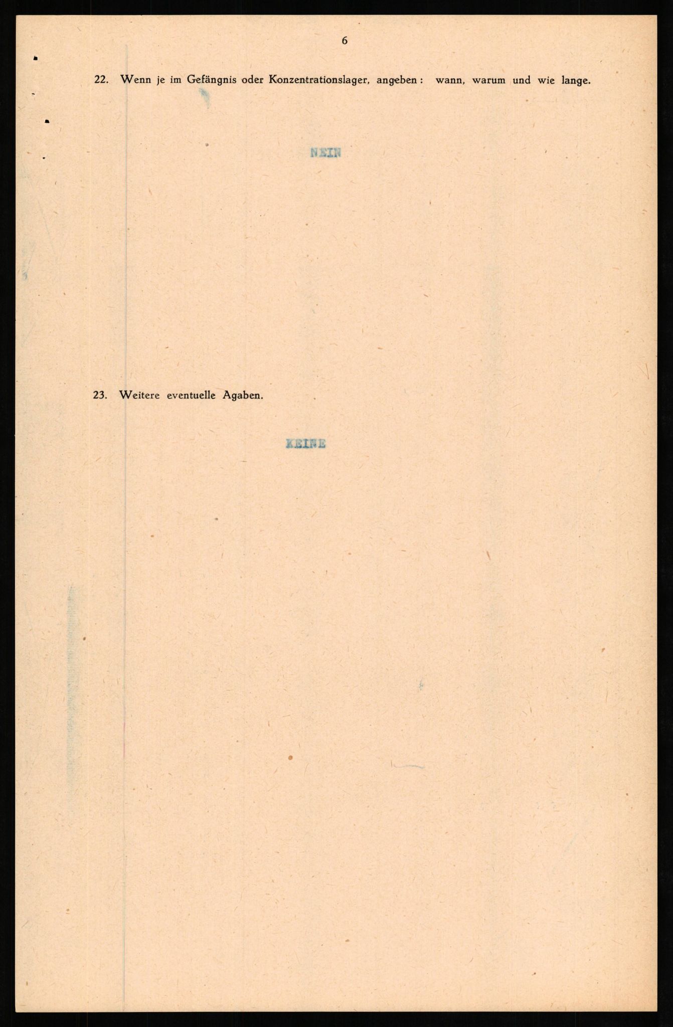 Forsvaret, Forsvarets overkommando II, AV/RA-RAFA-3915/D/Db/L0021: CI Questionaires. Tyske okkupasjonsstyrker i Norge. Tyskere., 1945-1946, p. 84