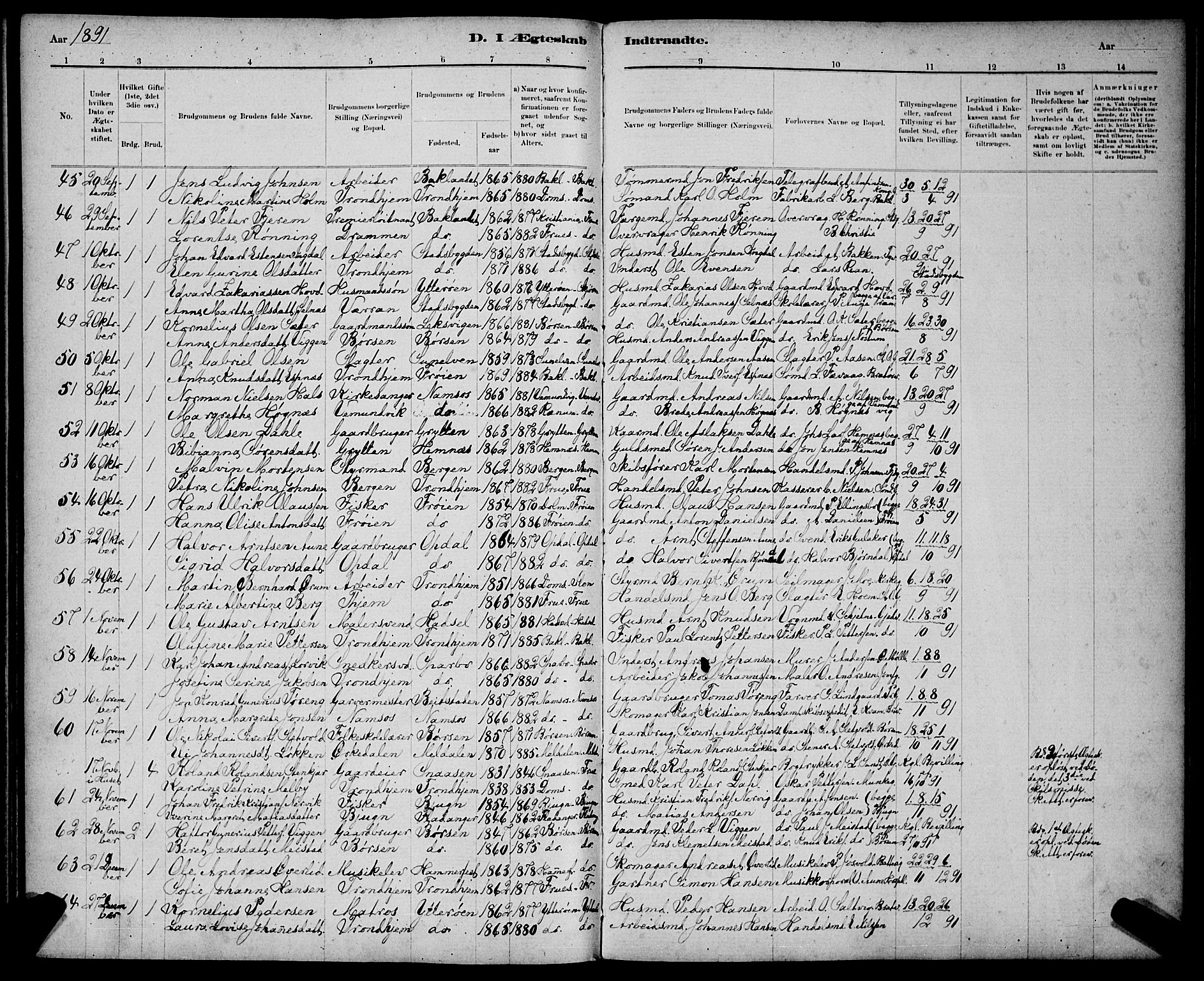 Ministerialprotokoller, klokkerbøker og fødselsregistre - Sør-Trøndelag, AV/SAT-A-1456/602/L0143: Parish register (copy) no. 602C11, 1878-1902