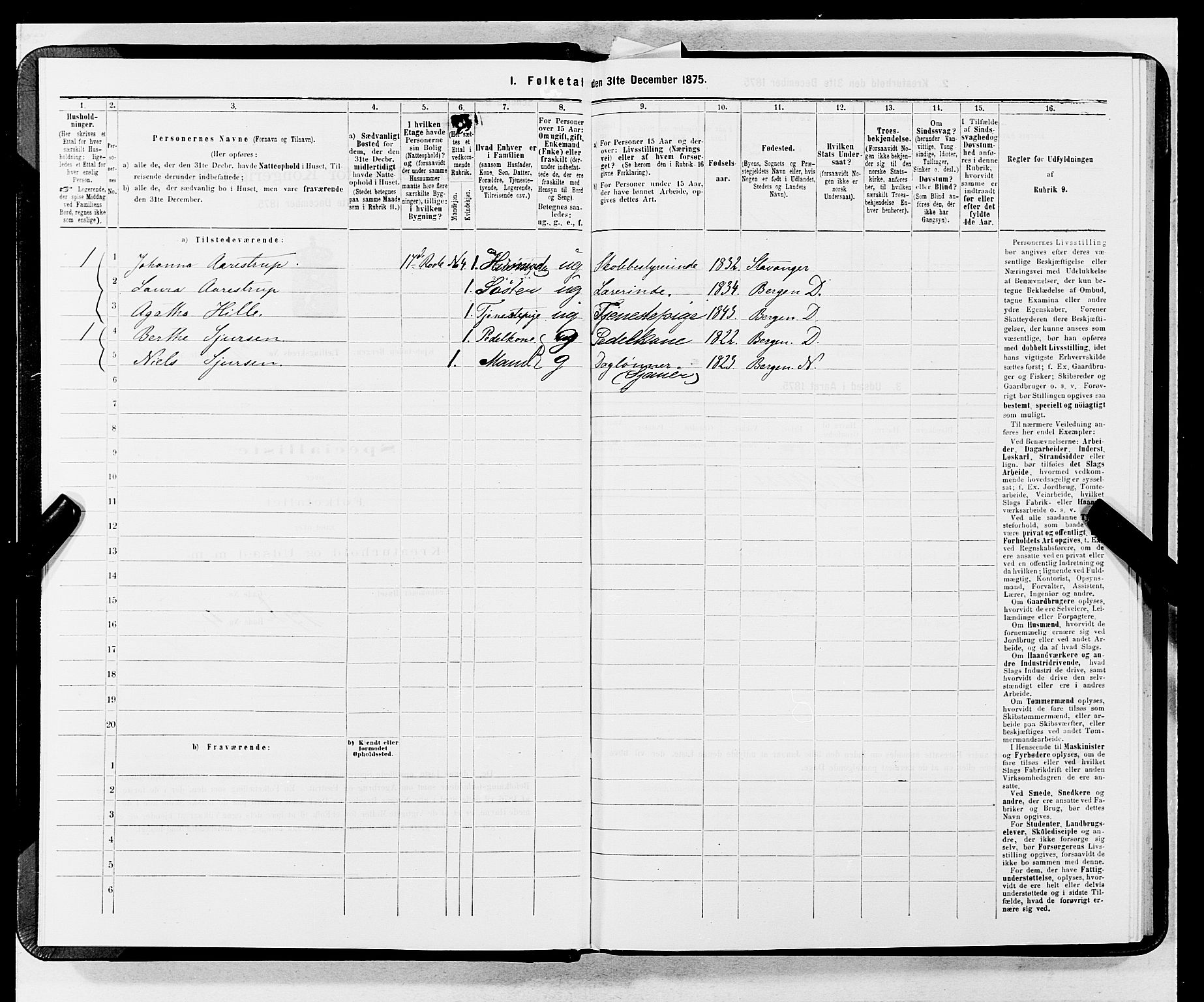 SAB, 1875 census for 1301 Bergen, 1875, p. 3755