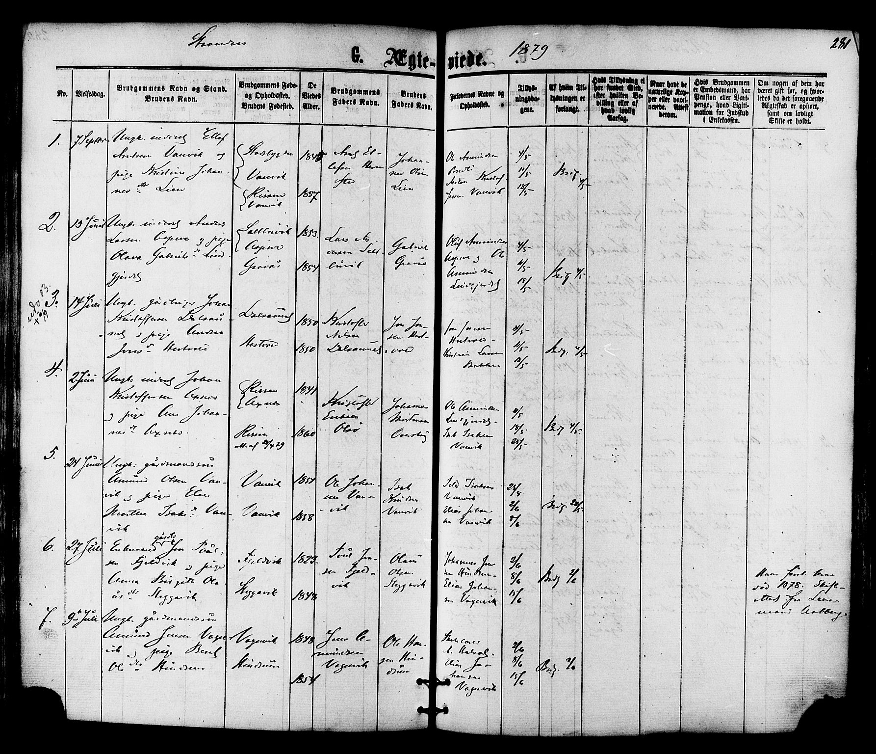 Ministerialprotokoller, klokkerbøker og fødselsregistre - Nord-Trøndelag, SAT/A-1458/701/L0009: Parish register (official) no. 701A09 /2, 1864-1882, p. 281