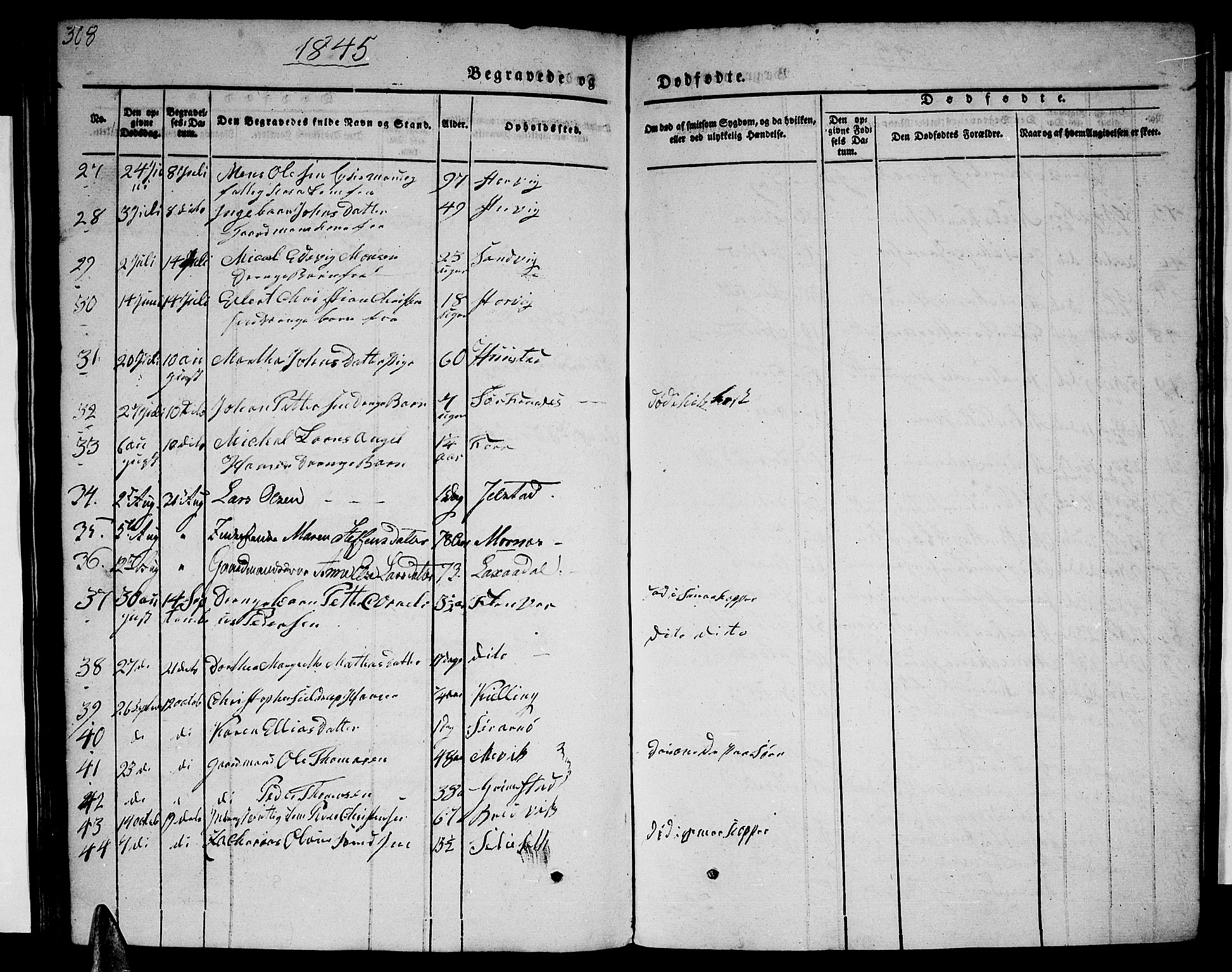Ministerialprotokoller, klokkerbøker og fødselsregistre - Nordland, SAT/A-1459/805/L0106: Parish register (copy) no. 805C02, 1841-1861, p. 308