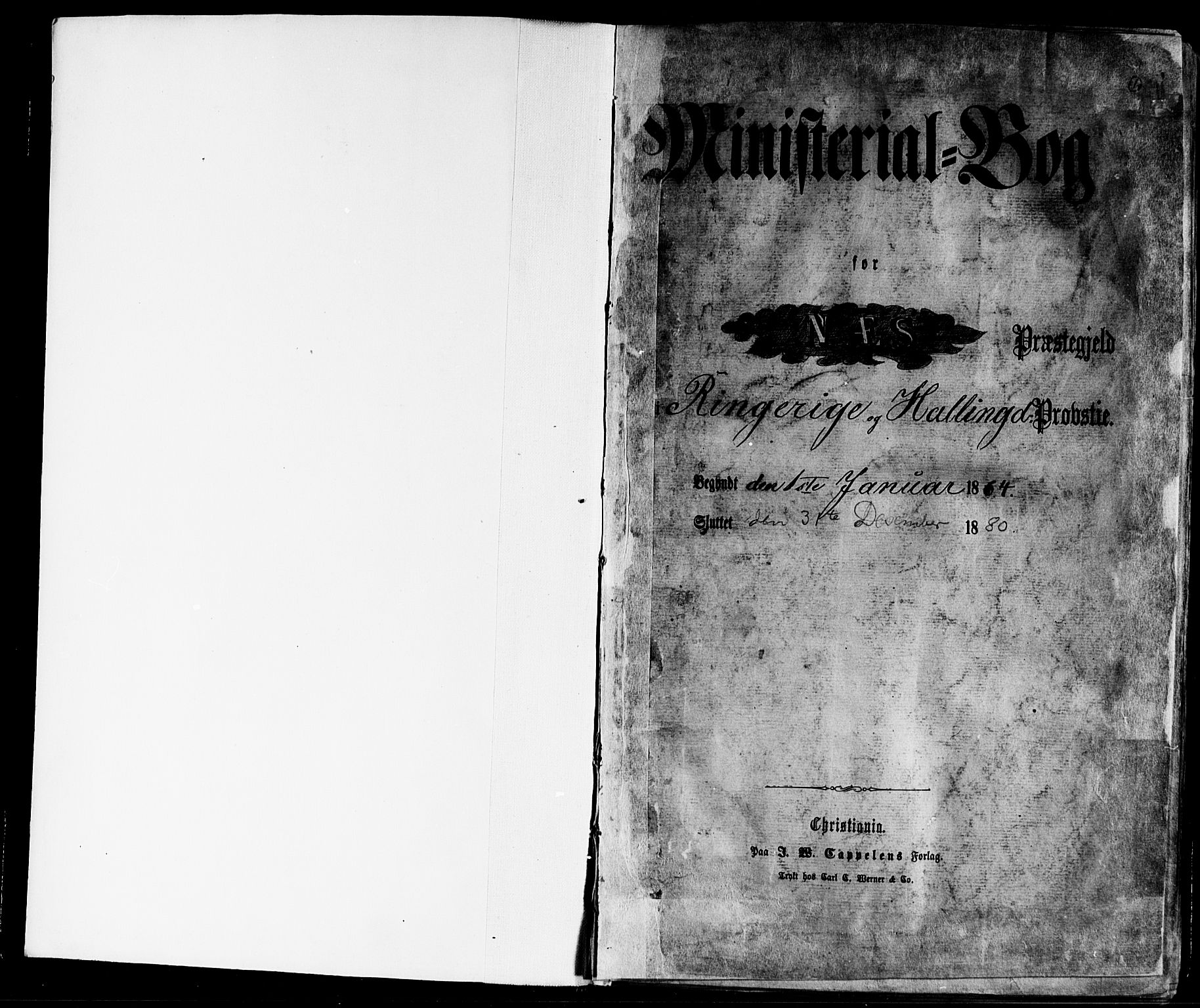 Nes kirkebøker, SAKO/A-236/F/Fa/L0010: Parish register (official) no. 10, 1864-1880, p. 1