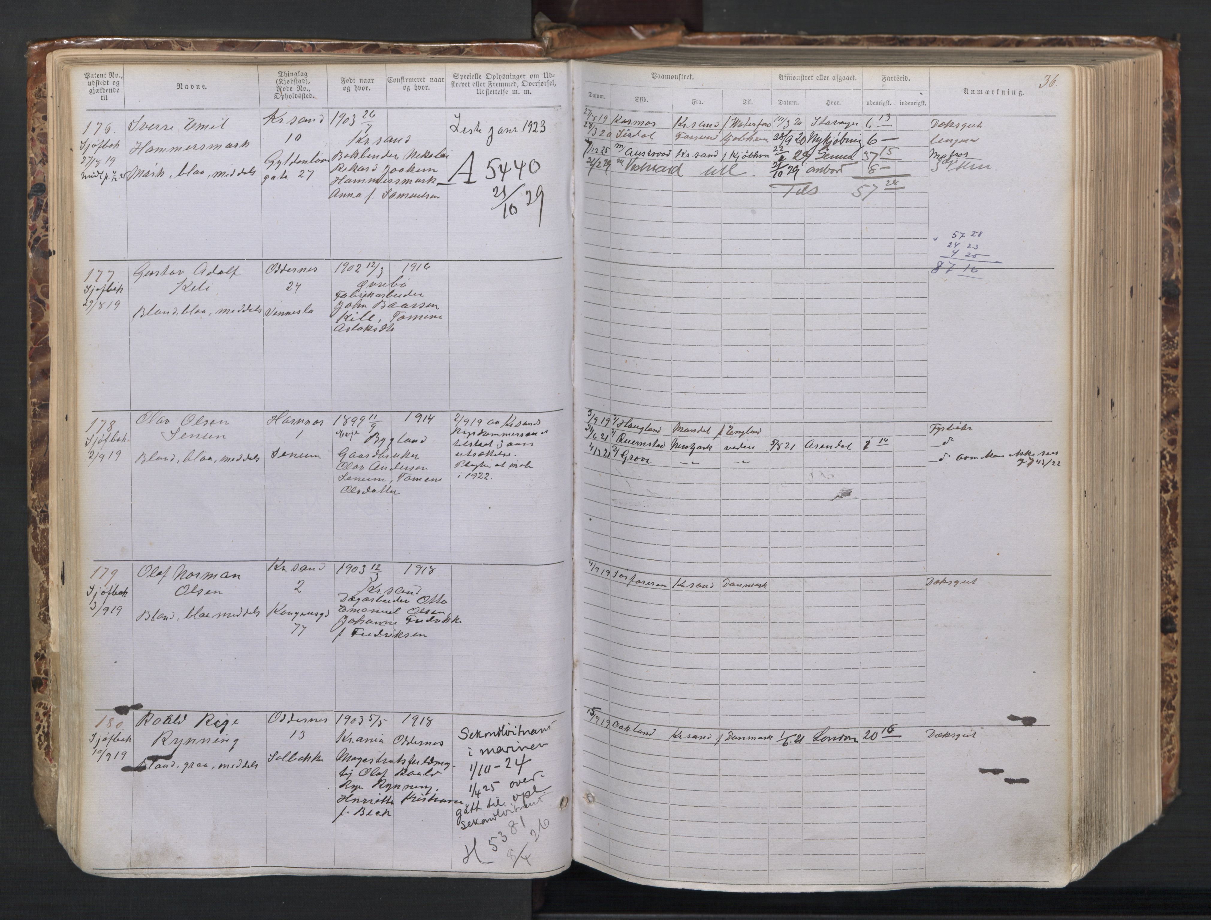 Kristiansand mønstringskrets, AV/SAK-2031-0015/F/Fa/L0008: Annotasjonsrulle nr 1-1330 med register, I-6, 1915-1948, p. 59