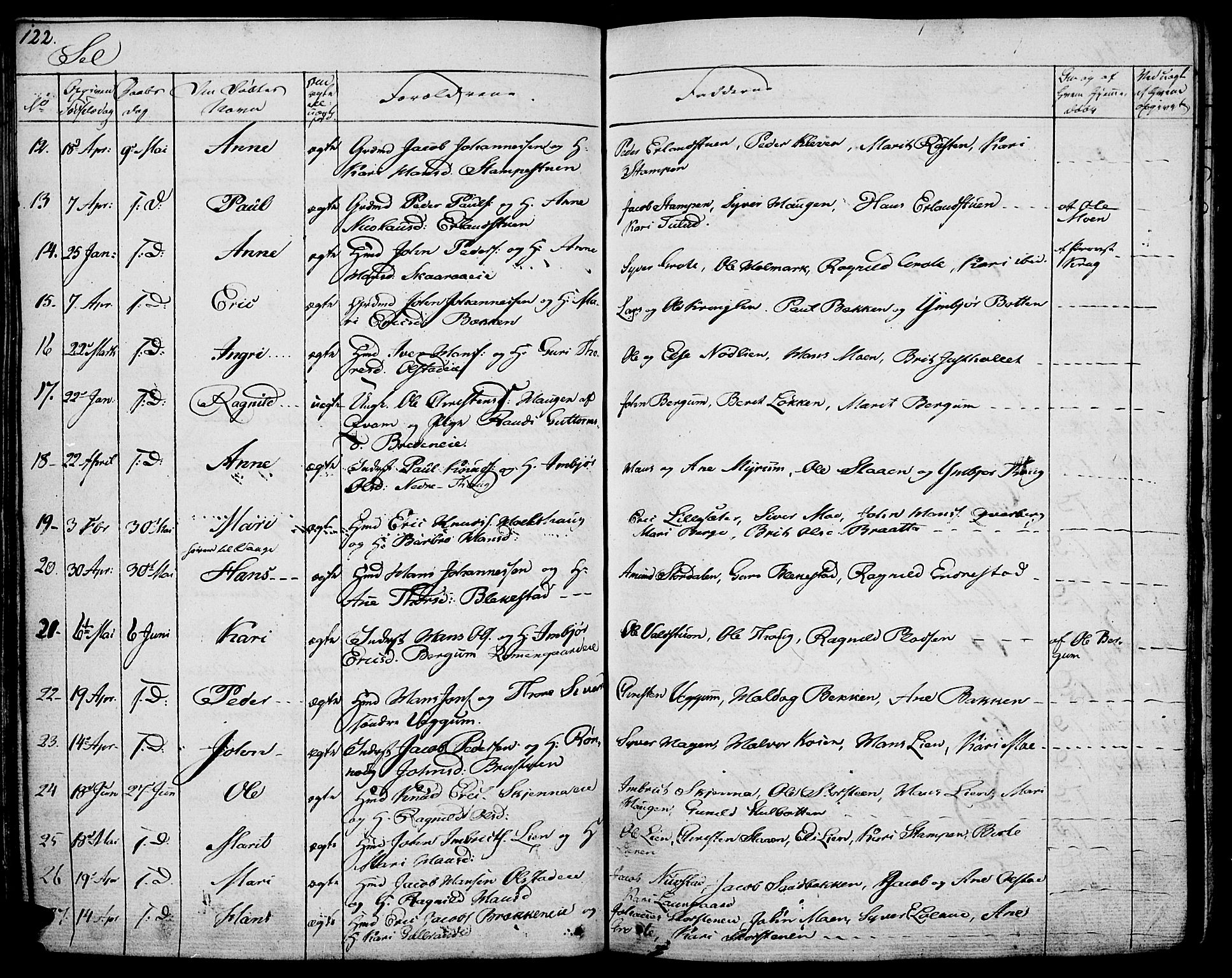 Vågå prestekontor, SAH/PREST-076/H/Ha/Haa/L0004: Parish register (official) no. 4 /3, 1834-1842, p. 122