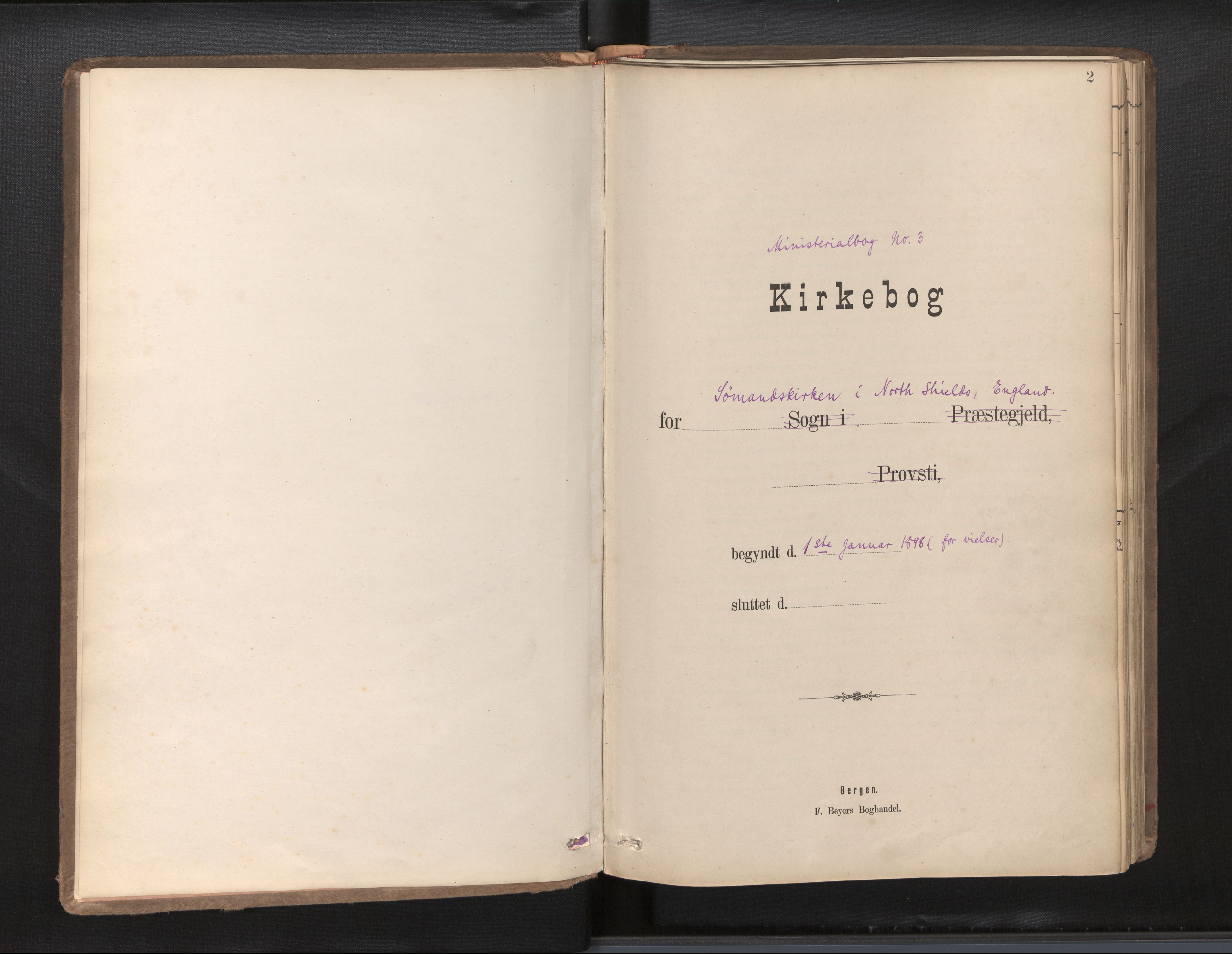 Den norske sjømannsmisjon i utlandet/Tyne-havnene (North Shields og New Castle), AV/SAB-SAB/PA-0101/H/Ha/L0003: Parish register (official) no. A 3, 1898-1966, p. 1b-2a