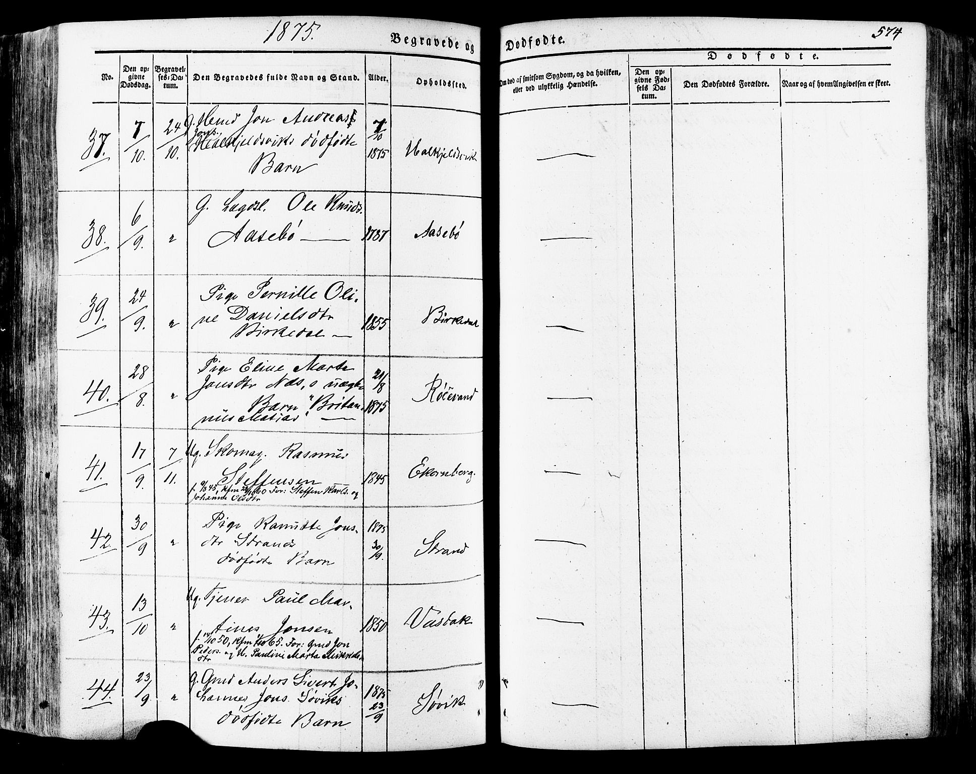 Ministerialprotokoller, klokkerbøker og fødselsregistre - Møre og Romsdal, SAT/A-1454/511/L0140: Parish register (official) no. 511A07, 1851-1878, p. 574