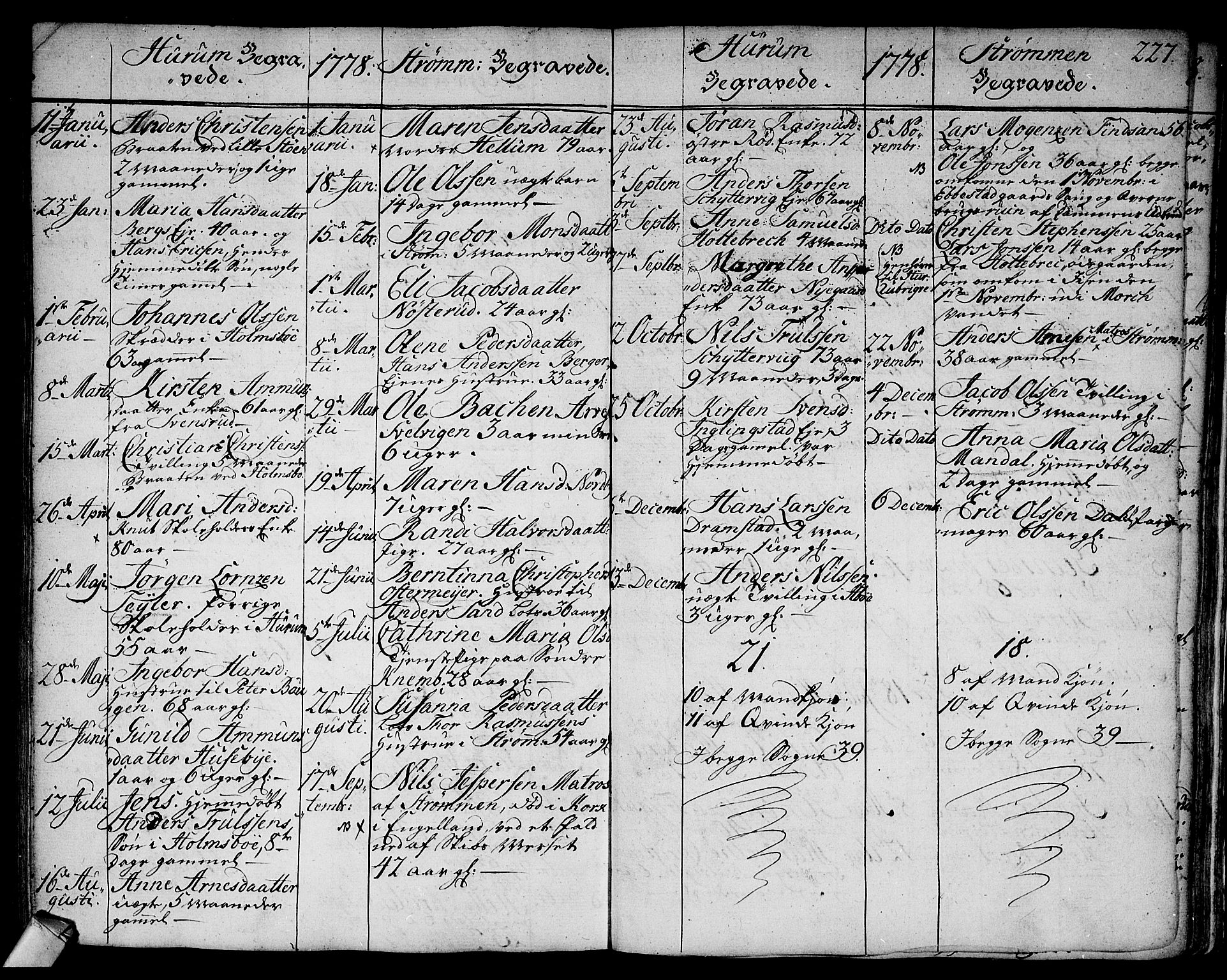 Hurum kirkebøker, SAKO/A-229/F/Fa/L0007: Parish register (official) no. 7, 1771-1810, p. 227