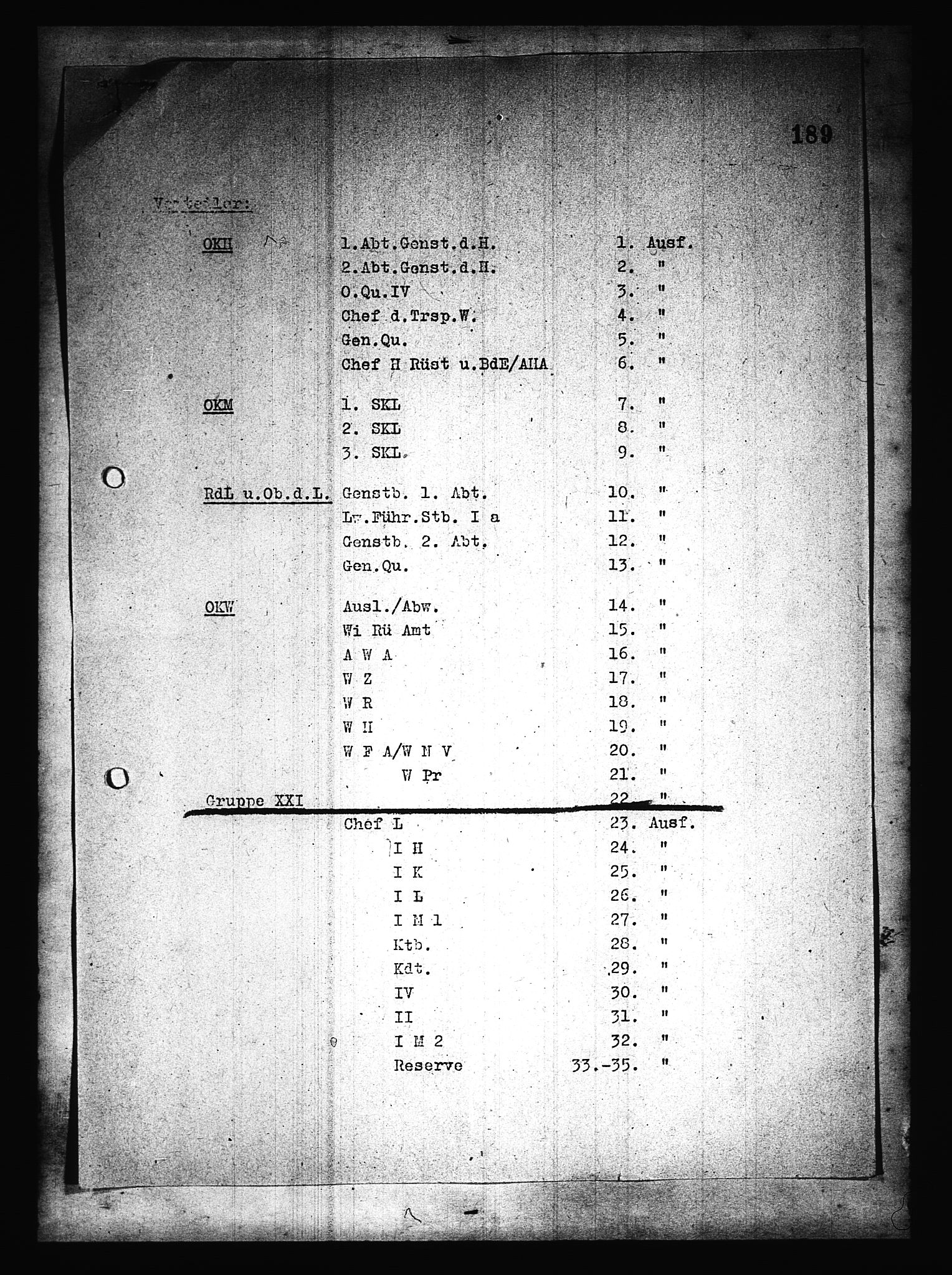 Documents Section, AV/RA-RAFA-2200/V/L0079: Amerikansk mikrofilm "Captured German Documents".
Box No. 718.  FKA jnr. 601/1954., 1940, p. 387