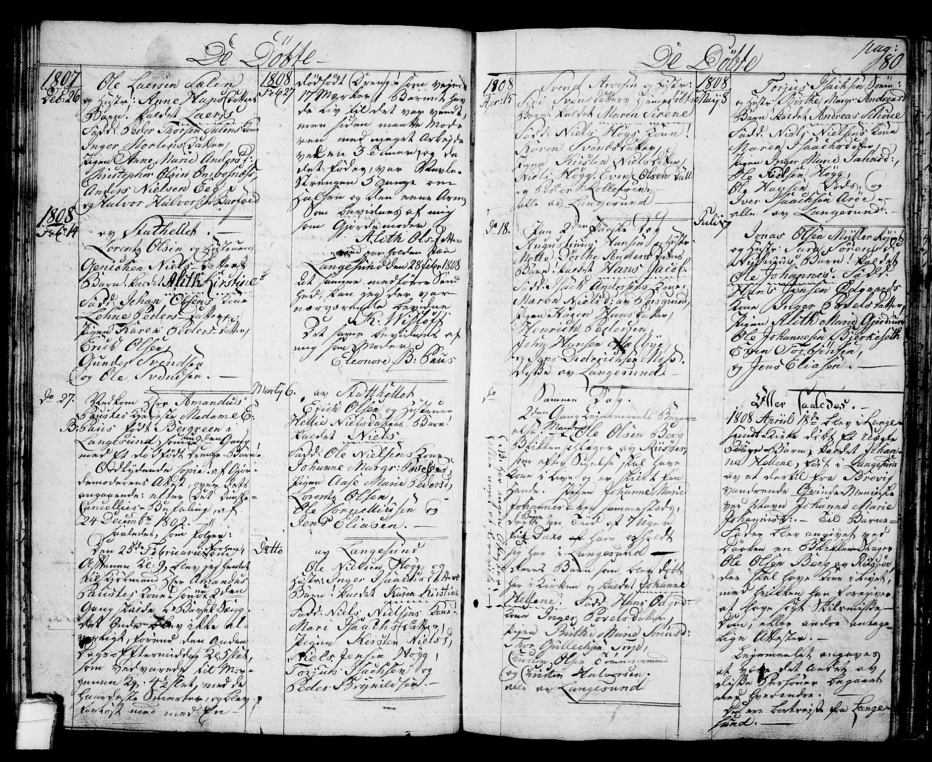 Langesund kirkebøker, SAKO/A-280/G/Ga/L0002: Parish register (copy) no. 2, 1801-1815, p. 80