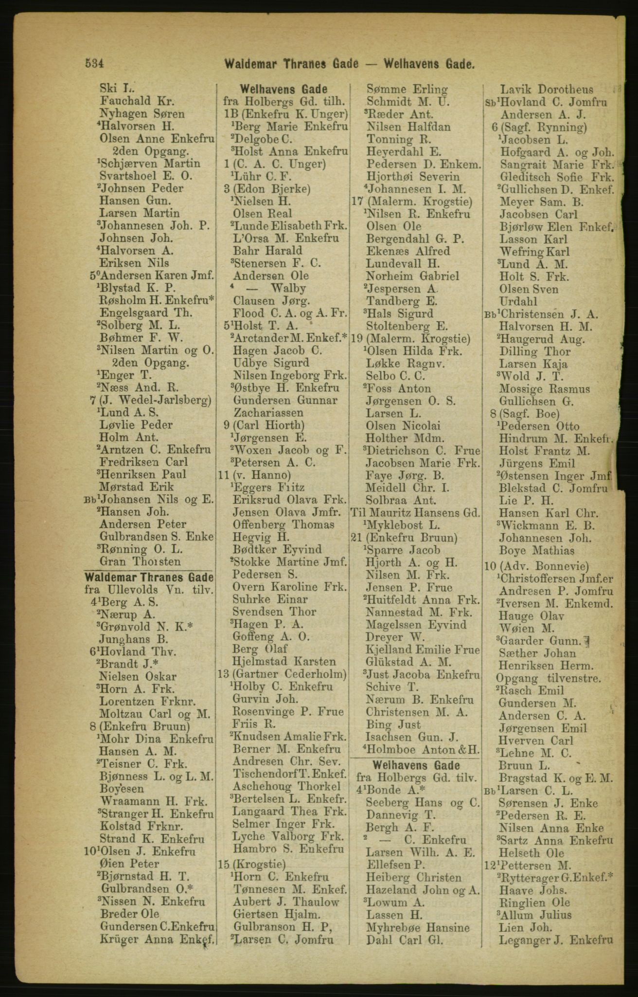 Kristiania/Oslo adressebok, PUBL/-, 1888, p. 534