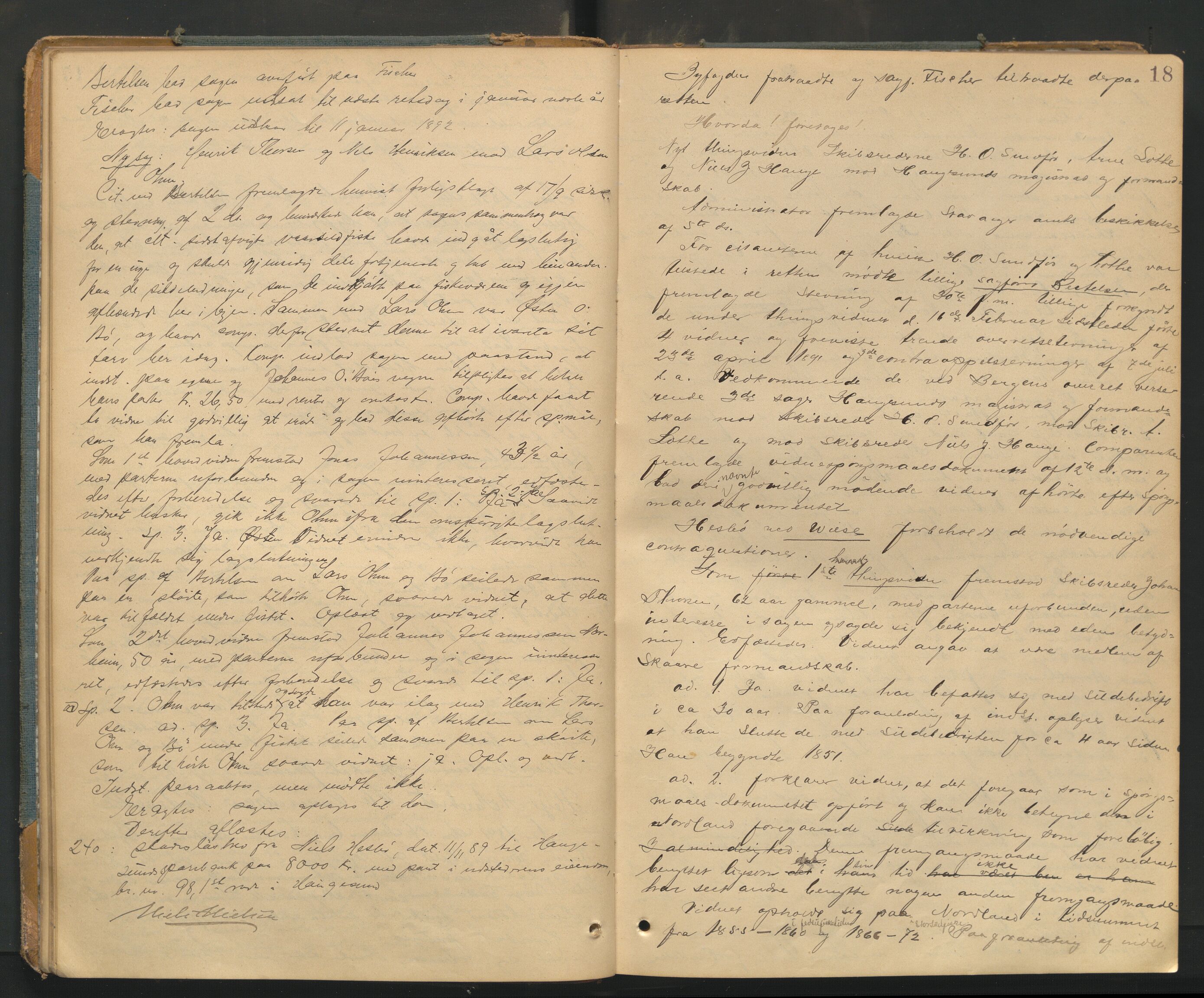 Haugesund tingrett, AV/SAST-A-101415/01/V/VA/L0005: Bytingsprotokoll, 1891-1895, p. 18