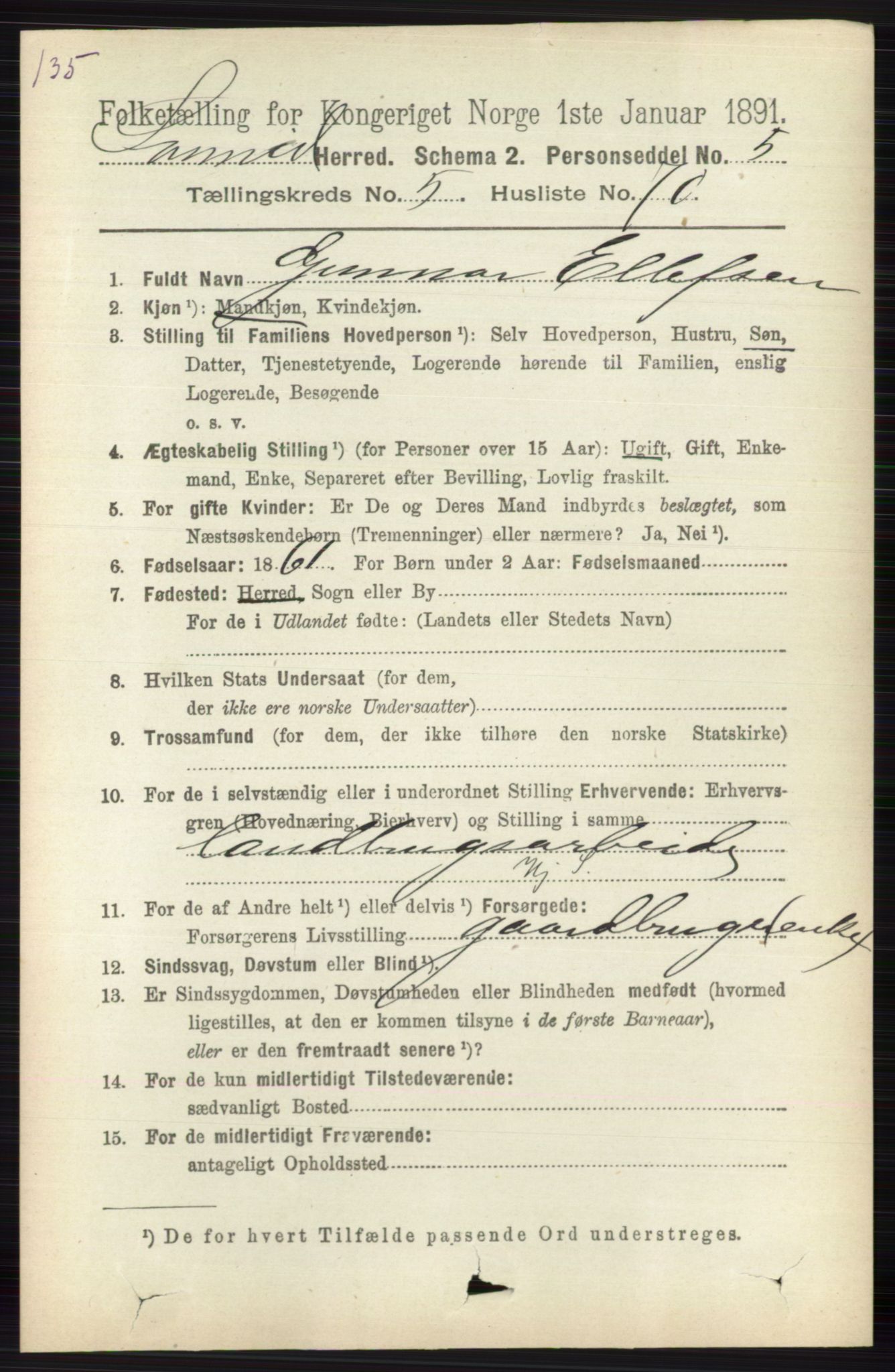 RA, 1891 census for 0816 Sannidal, 1891, p. 2471