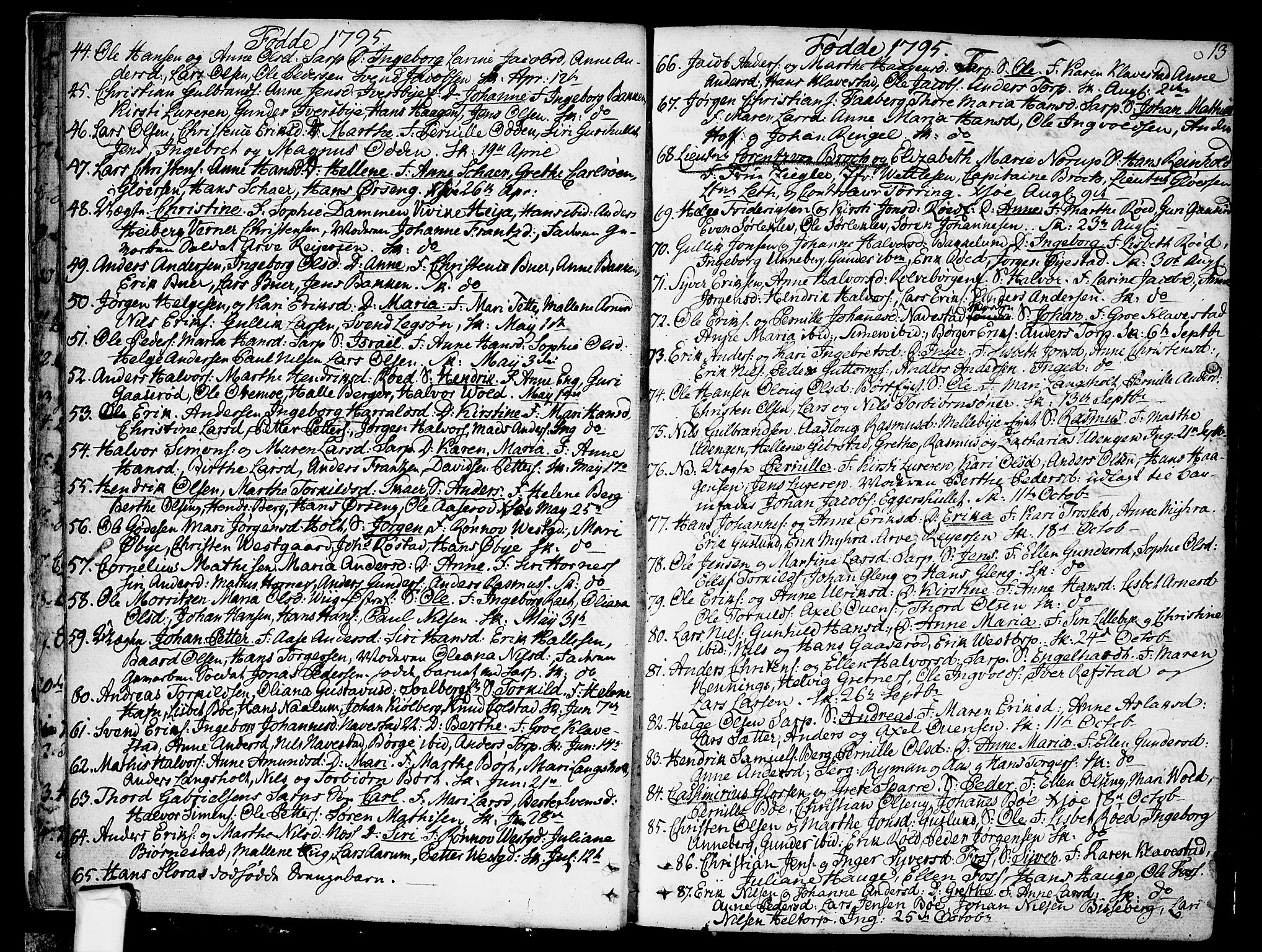 Skjeberg prestekontor Kirkebøker, AV/SAO-A-10923/F/Fa/L0003: Parish register (official) no. I 3, 1792-1814, p. 13