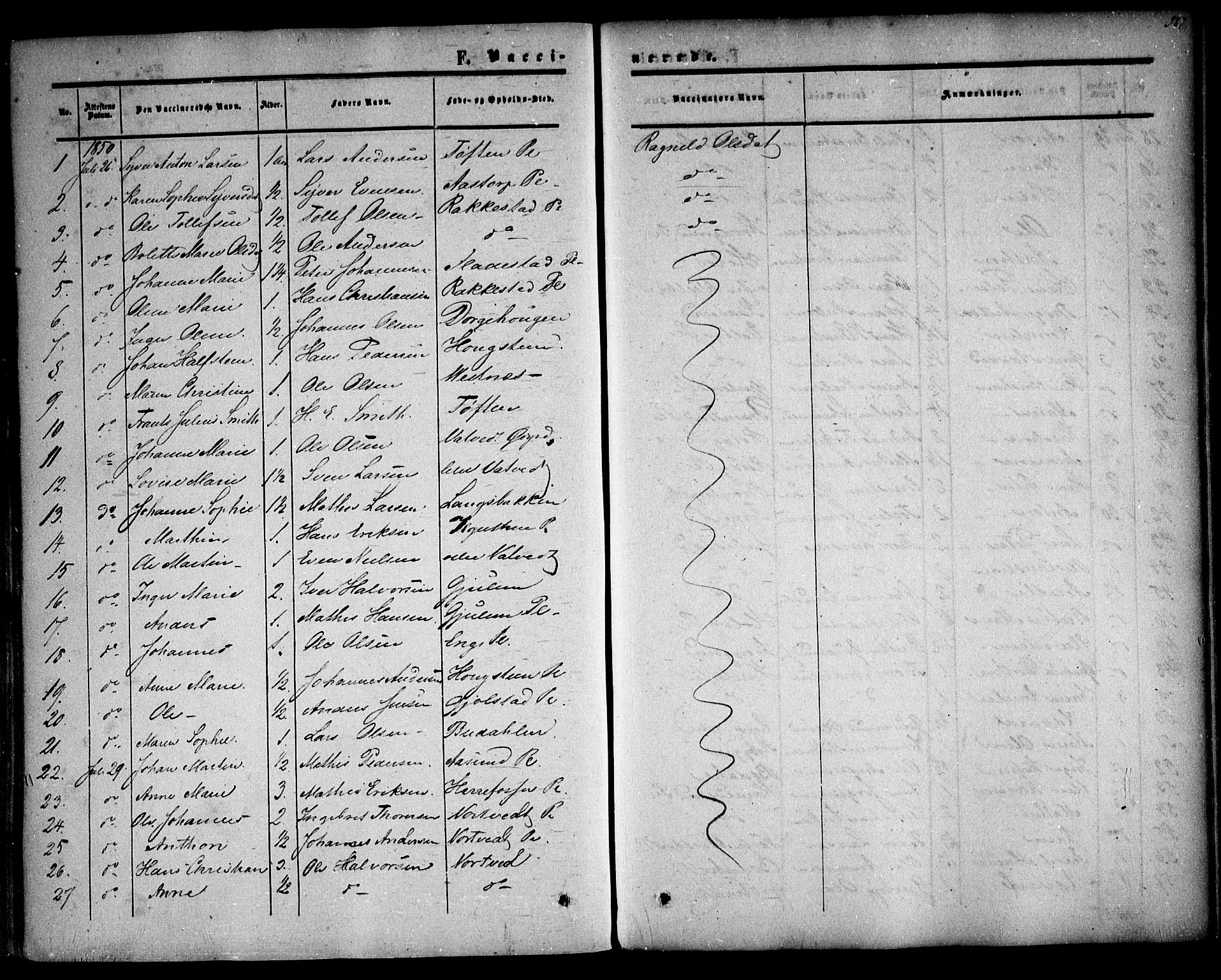 Rakkestad prestekontor Kirkebøker, SAO/A-2008/F/Fa/L0009: Parish register (official) no. I 9, 1850-1856, p. 387