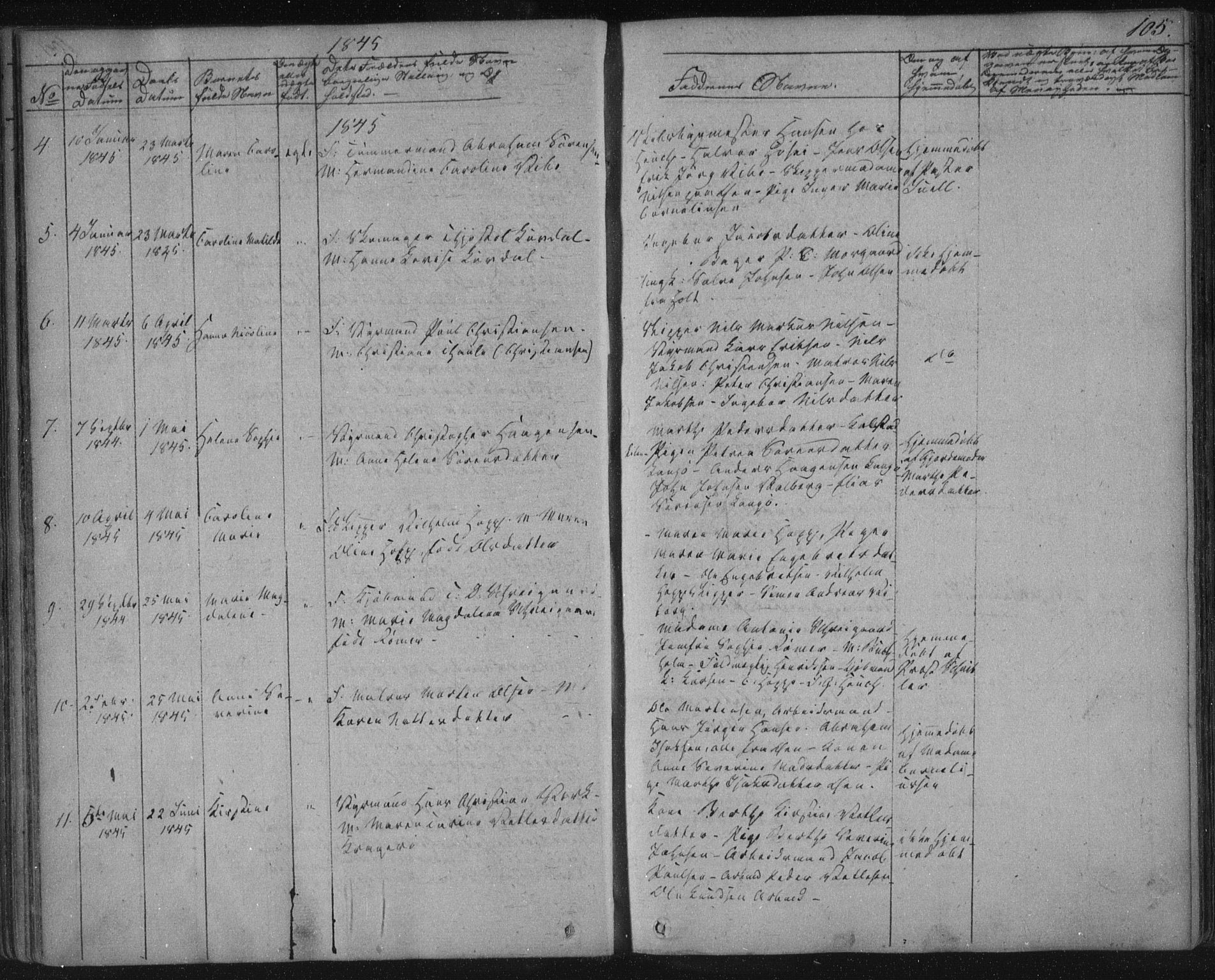 Kragerø kirkebøker, SAKO/A-278/F/Fa/L0005: Parish register (official) no. 5, 1832-1847, p. 105