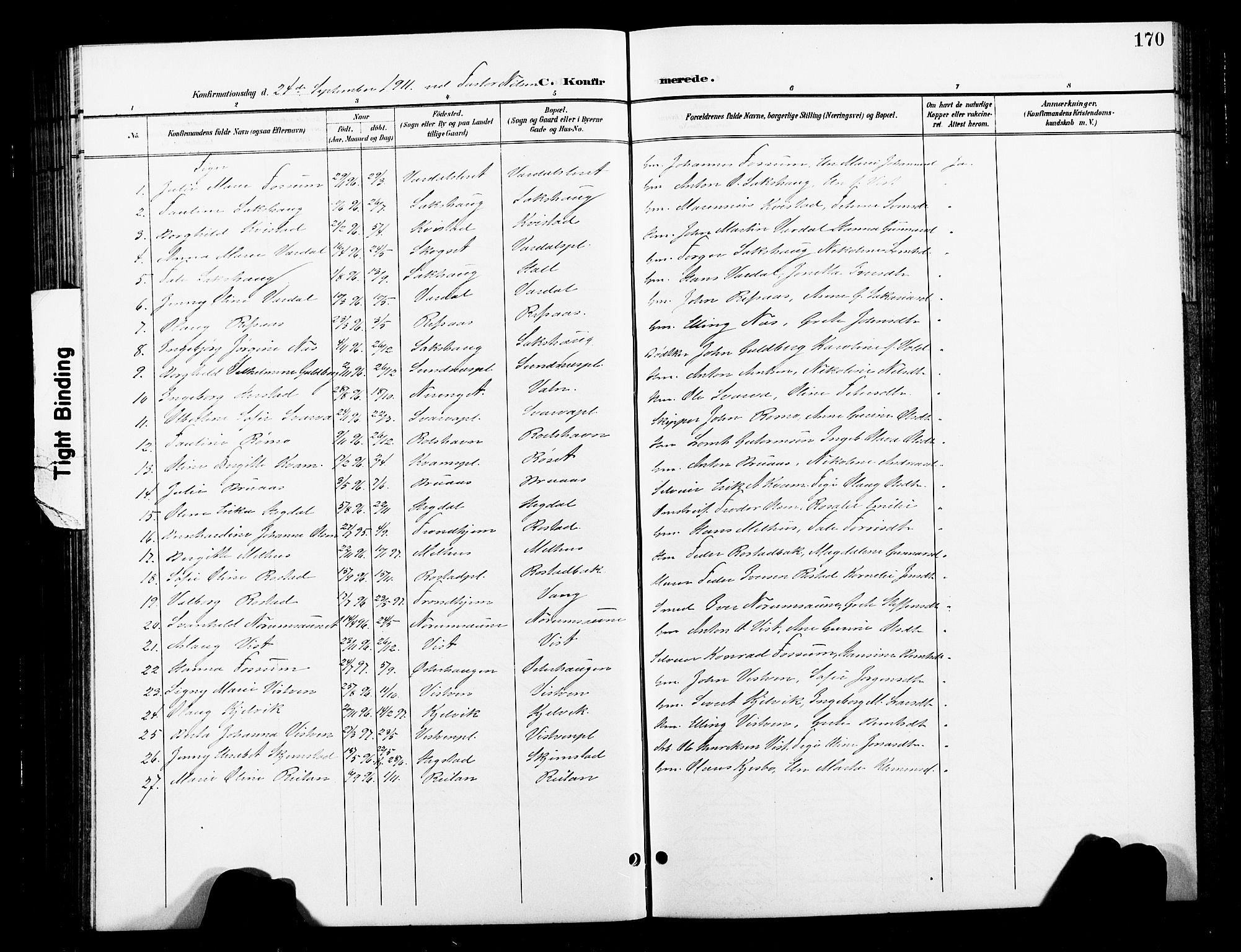 Ministerialprotokoller, klokkerbøker og fødselsregistre - Nord-Trøndelag, SAT/A-1458/730/L0302: Parish register (copy) no. 730C05, 1898-1924, p. 170