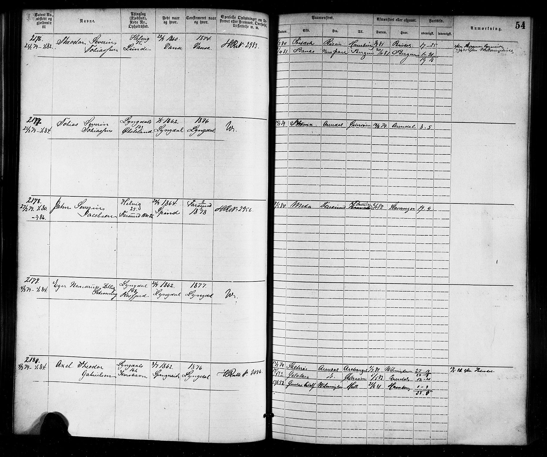 Farsund mønstringskrets, SAK/2031-0017/F/Fa/L0006: Annotasjonsrulle nr 1911-3805 med register, Z-3, 1877-1894, p. 81