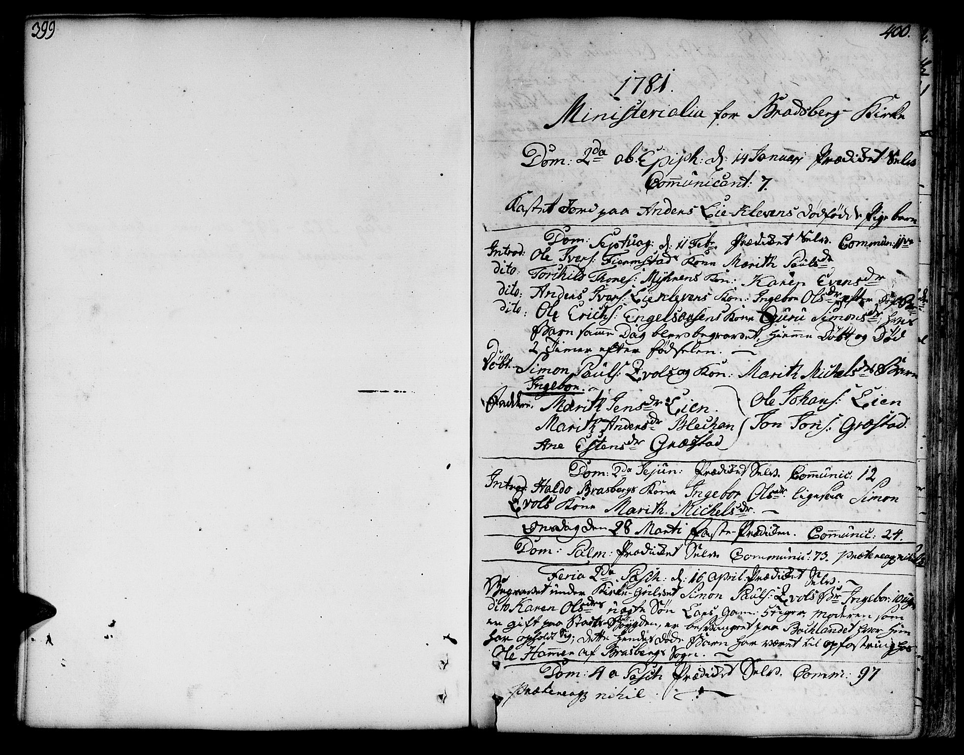 Ministerialprotokoller, klokkerbøker og fødselsregistre - Sør-Trøndelag, SAT/A-1456/606/L0282: Parish register (official) no. 606A02 /3, 1781-1817, p. 399-400