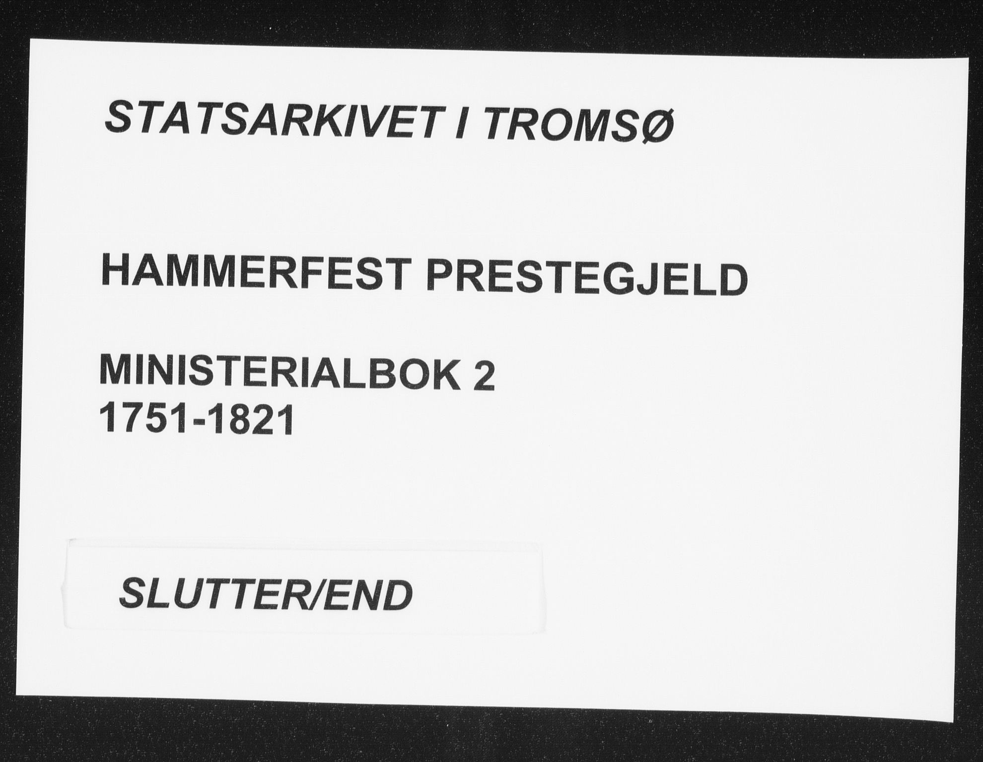 Hammerfest sokneprestkontor, AV/SATØ-S-1347/H/Ha/L0002.kirke: Parish register (official) no. 2, 1751-1821