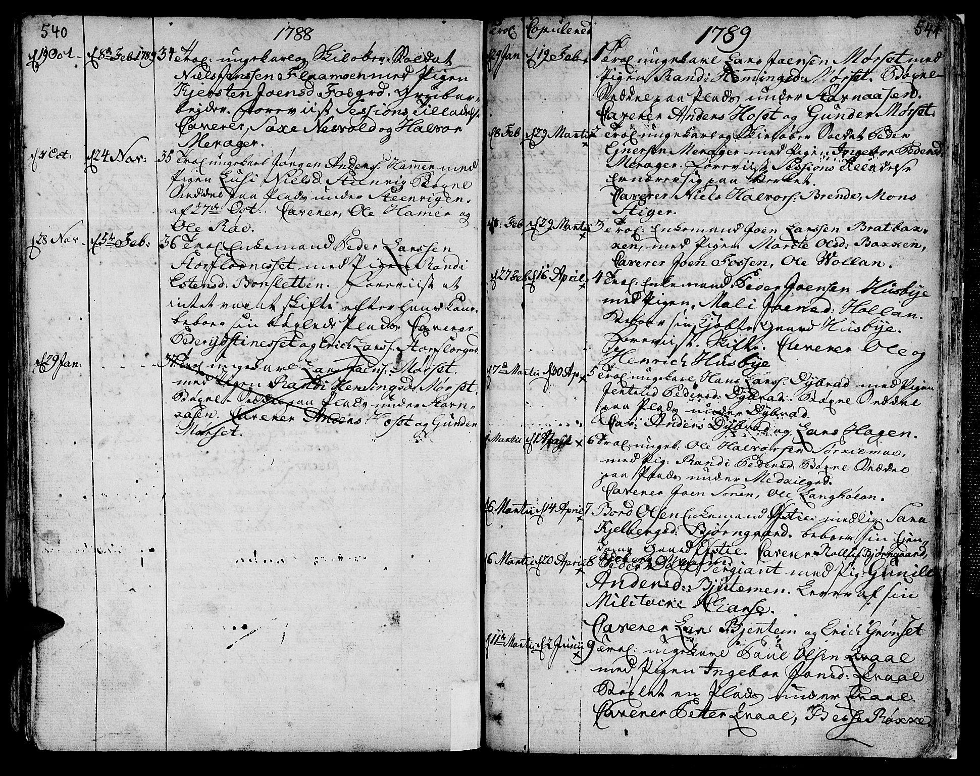 Ministerialprotokoller, klokkerbøker og fødselsregistre - Nord-Trøndelag, SAT/A-1458/709/L0059: Parish register (official) no. 709A06, 1781-1797, p. 540-541