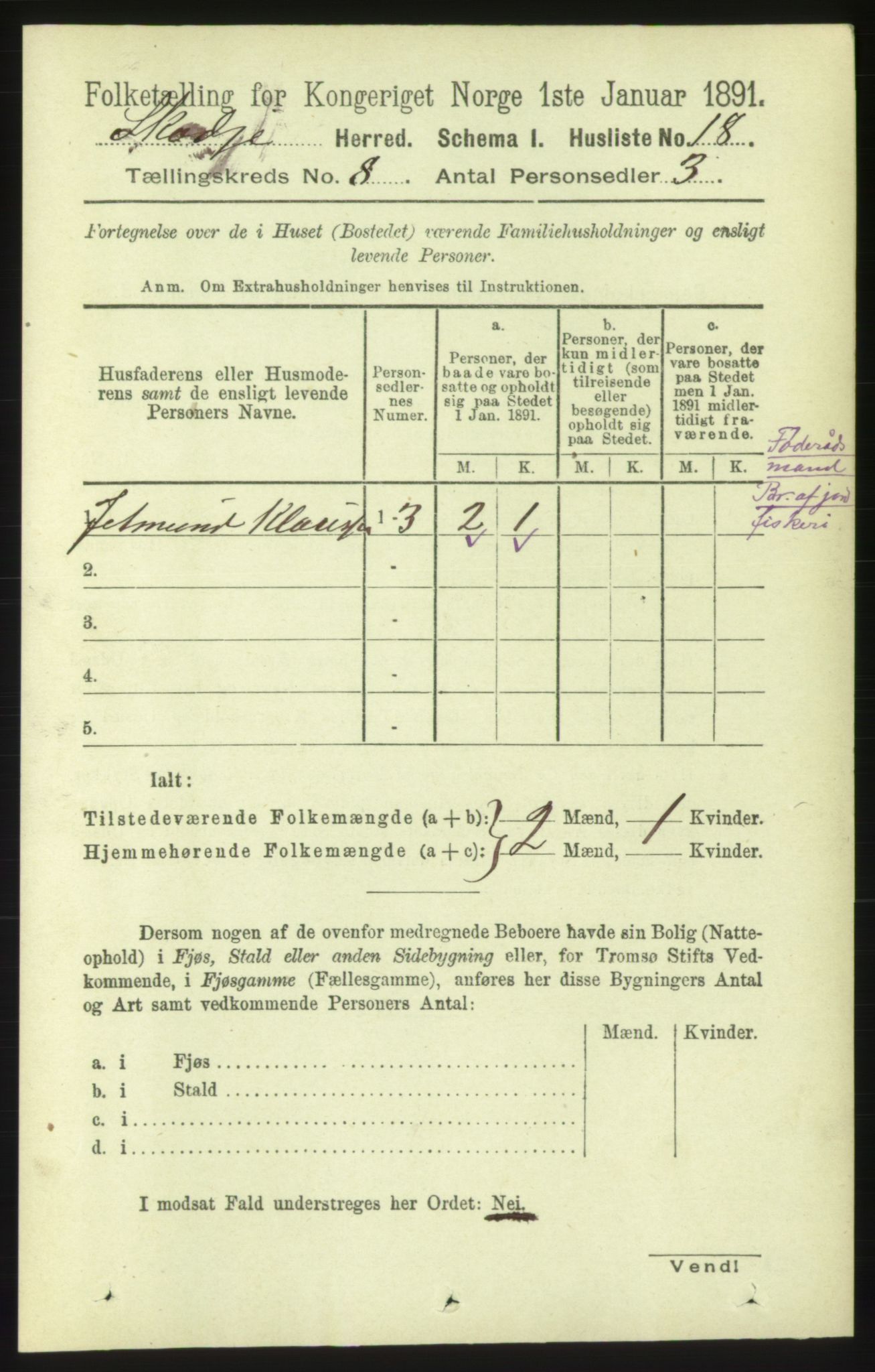 RA, 1891 census for 1529 Skodje, 1891, p. 1681