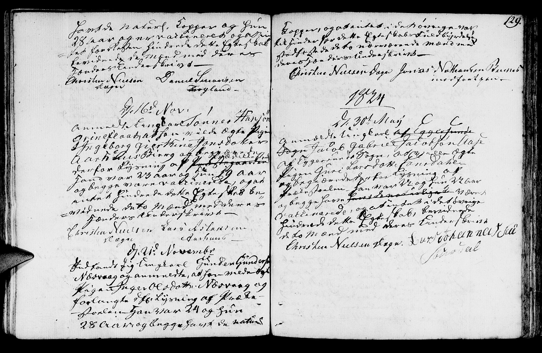 Sokndal sokneprestkontor, SAST/A-101808: Parish register (official) no. A 5, 1806-1826, p. 129
