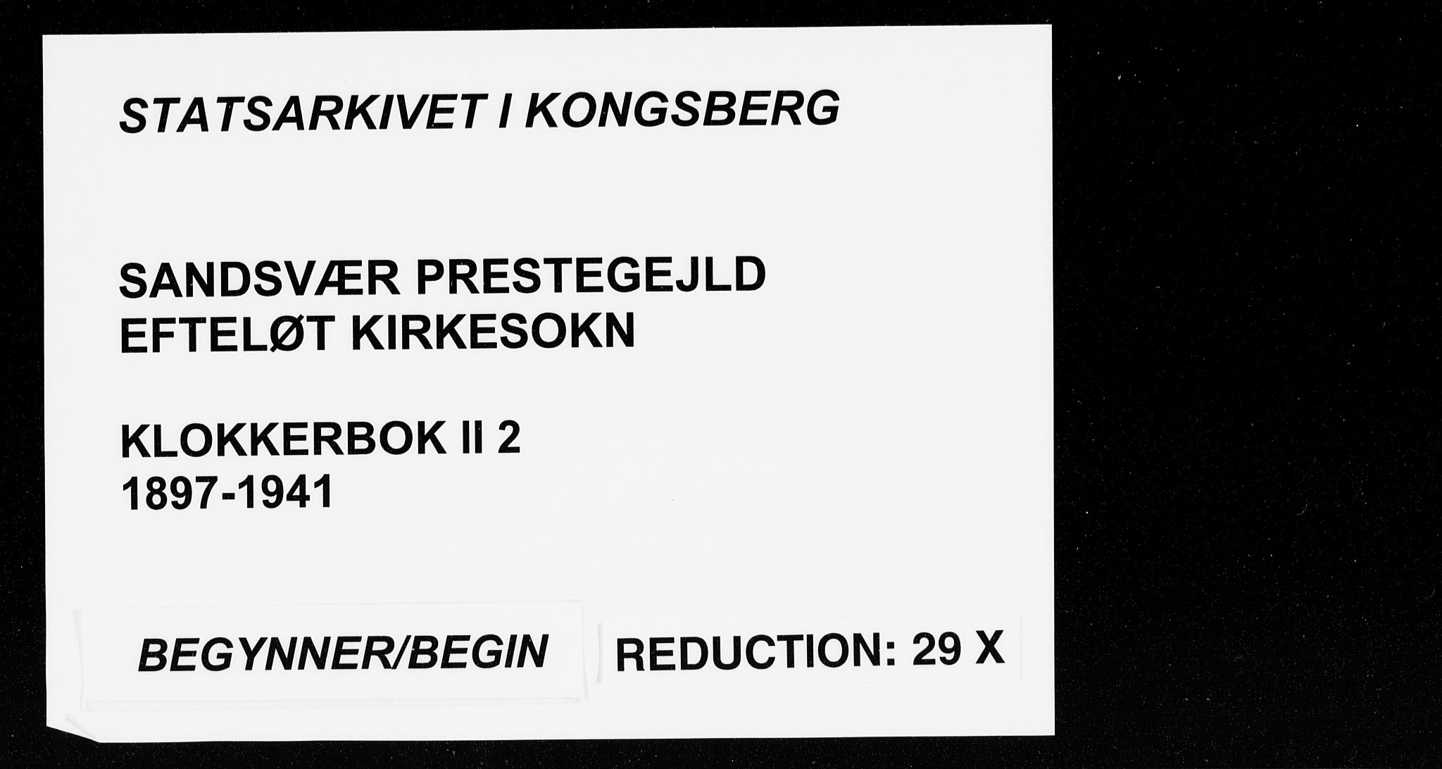Sandsvær kirkebøker, SAKO/A-244/G/Gb/L0002: Parish register (copy) no. II 2, 1897-1941