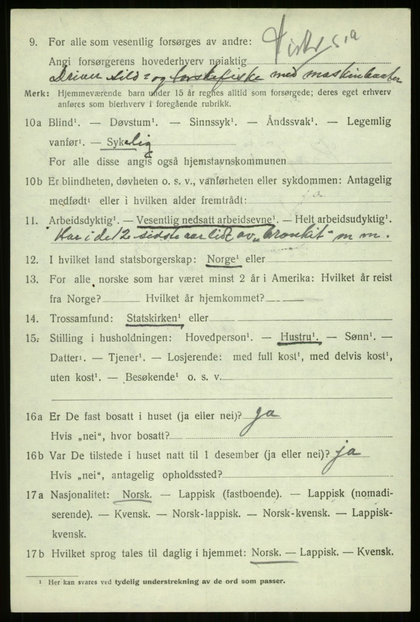 SATØ, 1920 census for Kvæfjord, 1920, p. 6900