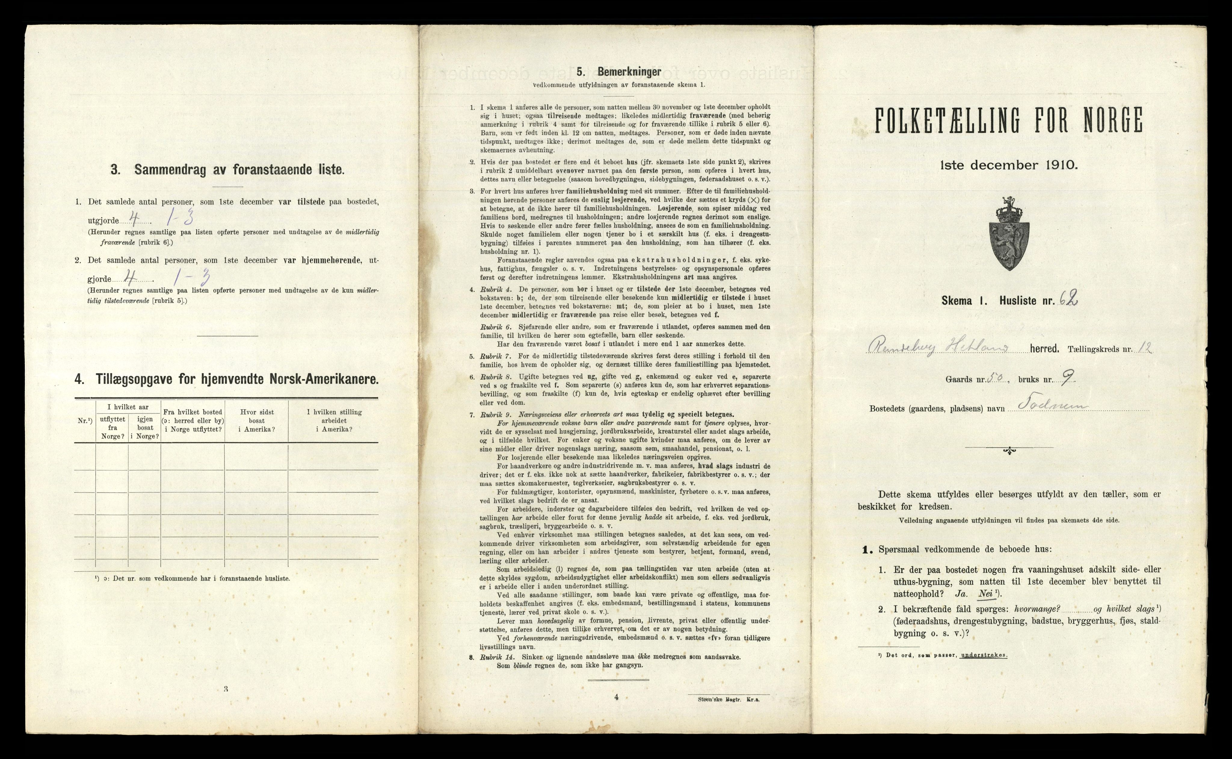 RA, 1910 census for Hetland, 1910, p. 2003