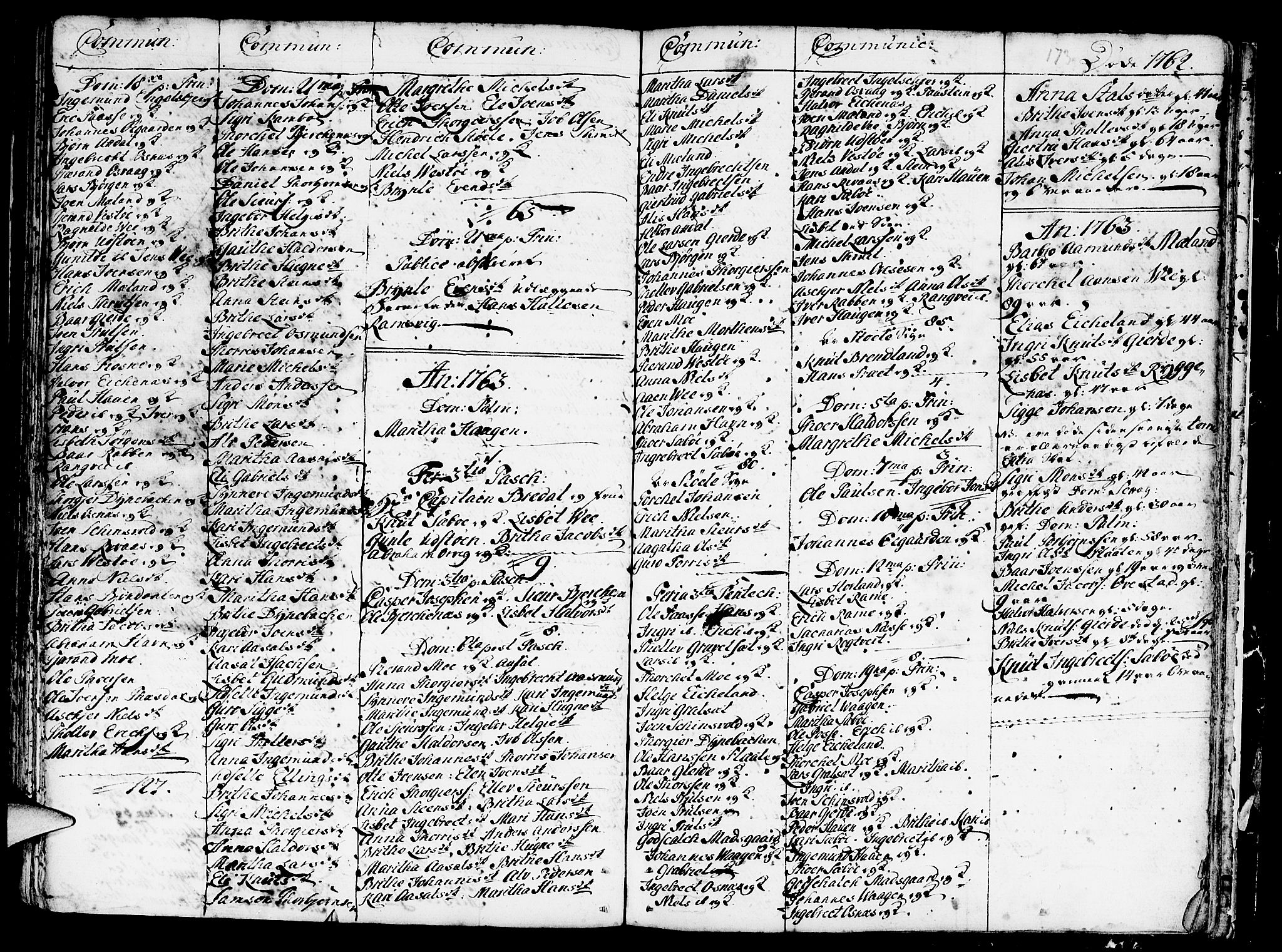 Etne sokneprestembete, SAB/A-75001/H/Haa: Parish register (official) no. A 3 /3, 1755-1782, p. 173