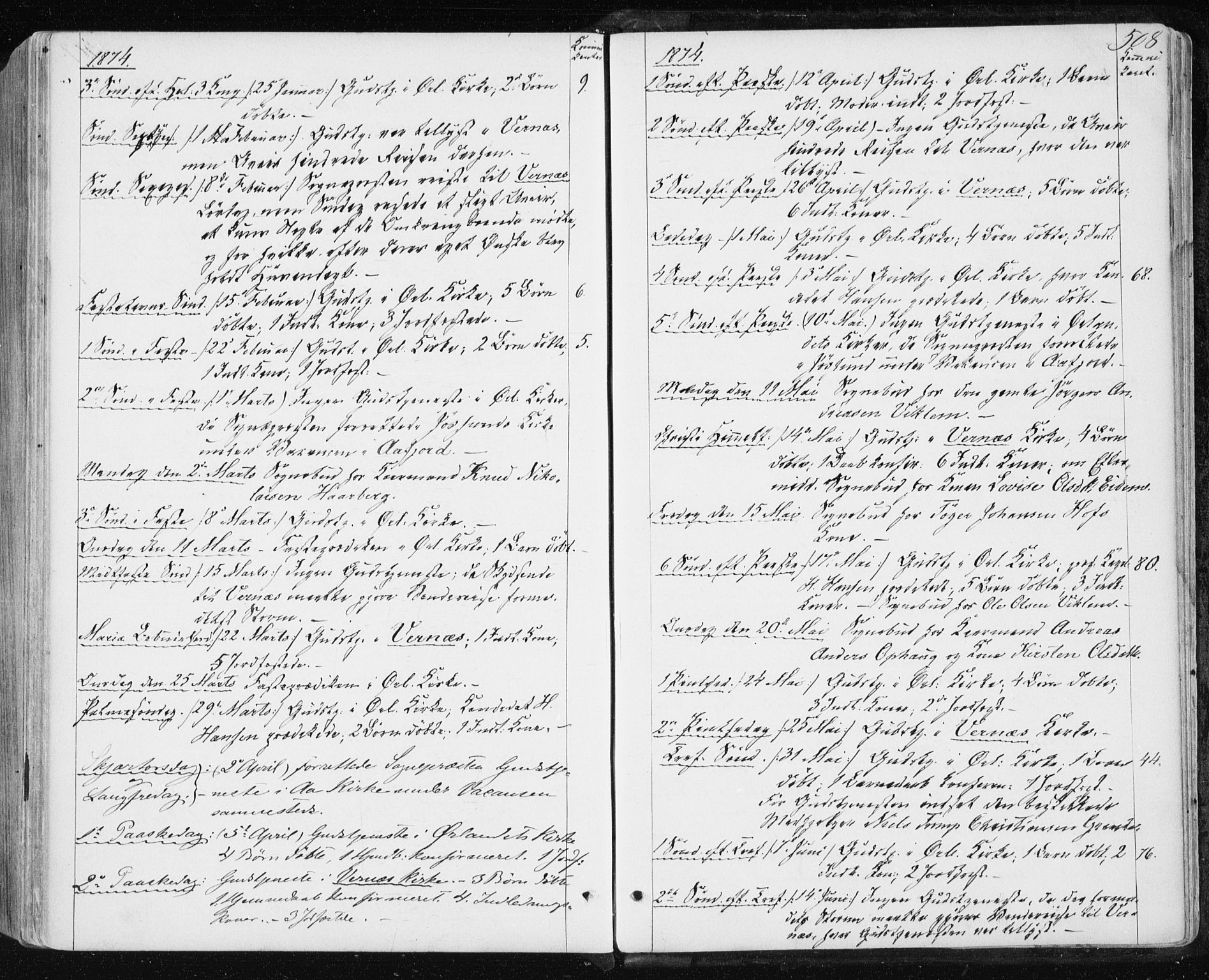 Ministerialprotokoller, klokkerbøker og fødselsregistre - Sør-Trøndelag, SAT/A-1456/659/L0737: Parish register (official) no. 659A07, 1857-1875, p. 508