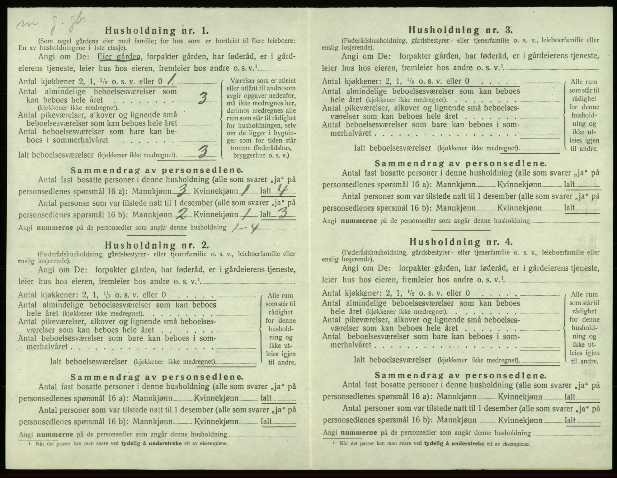 SAB, 1920 census for Moster, 1920, p. 33