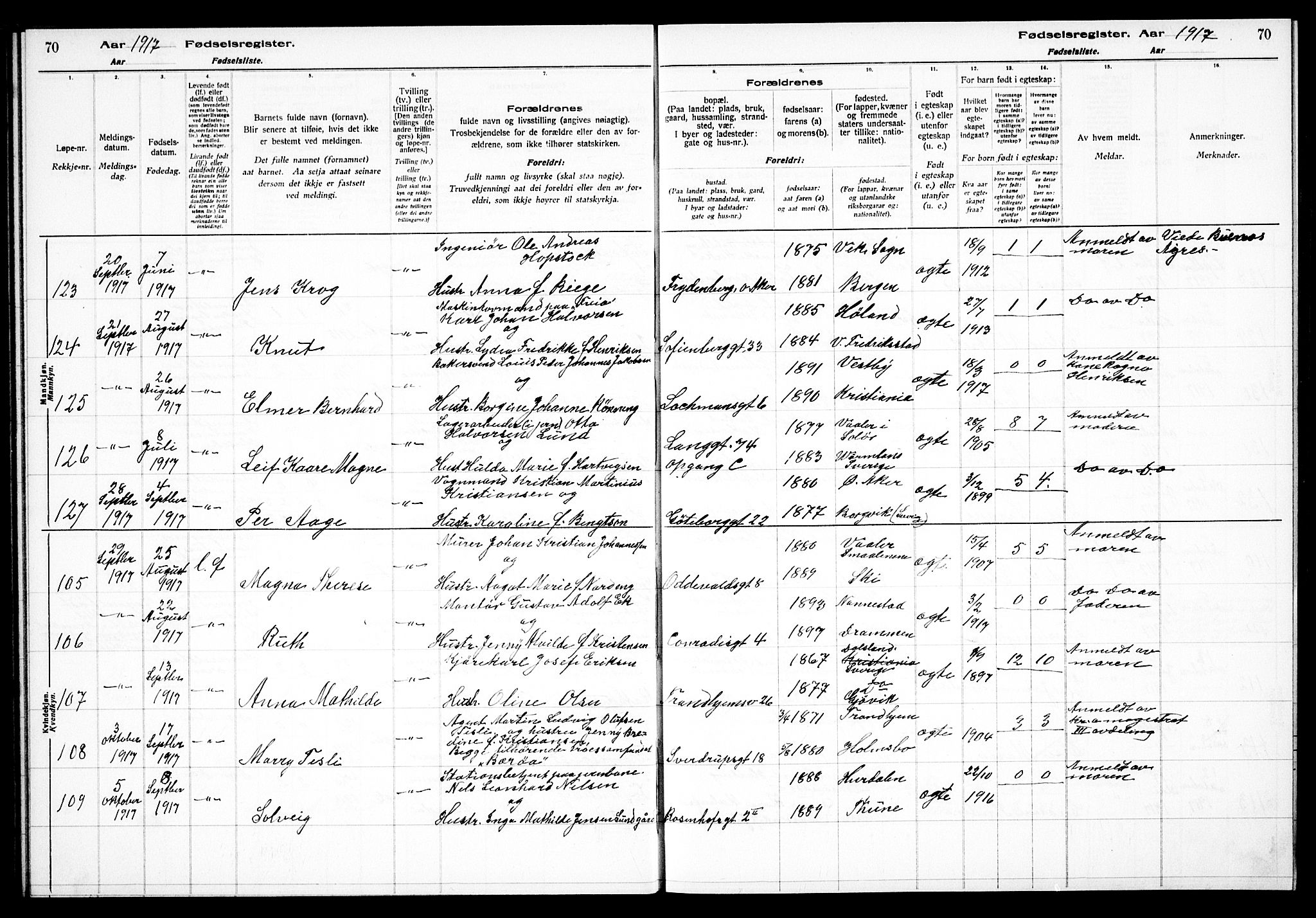 Petrus prestekontor Kirkebøker, AV/SAO-A-10872/J/Ja/L0001: Birth register no. 1, 1916-1922, p. 70