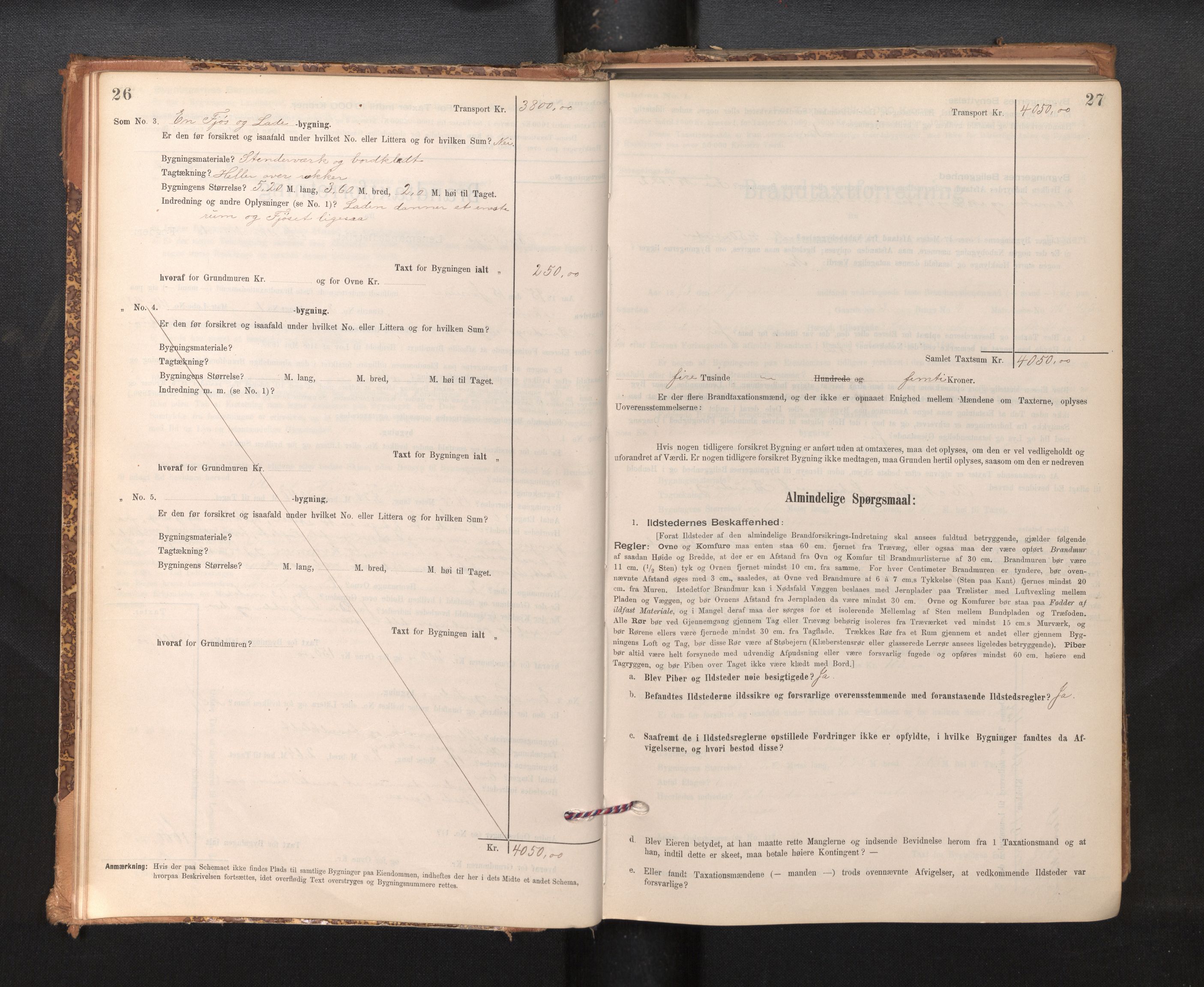 Lensmannen i Bruvik, AV/SAB-A-31301/0012/L0006: Branntakstprotokoll, skjematakst, 1894-1906, p. 26-27