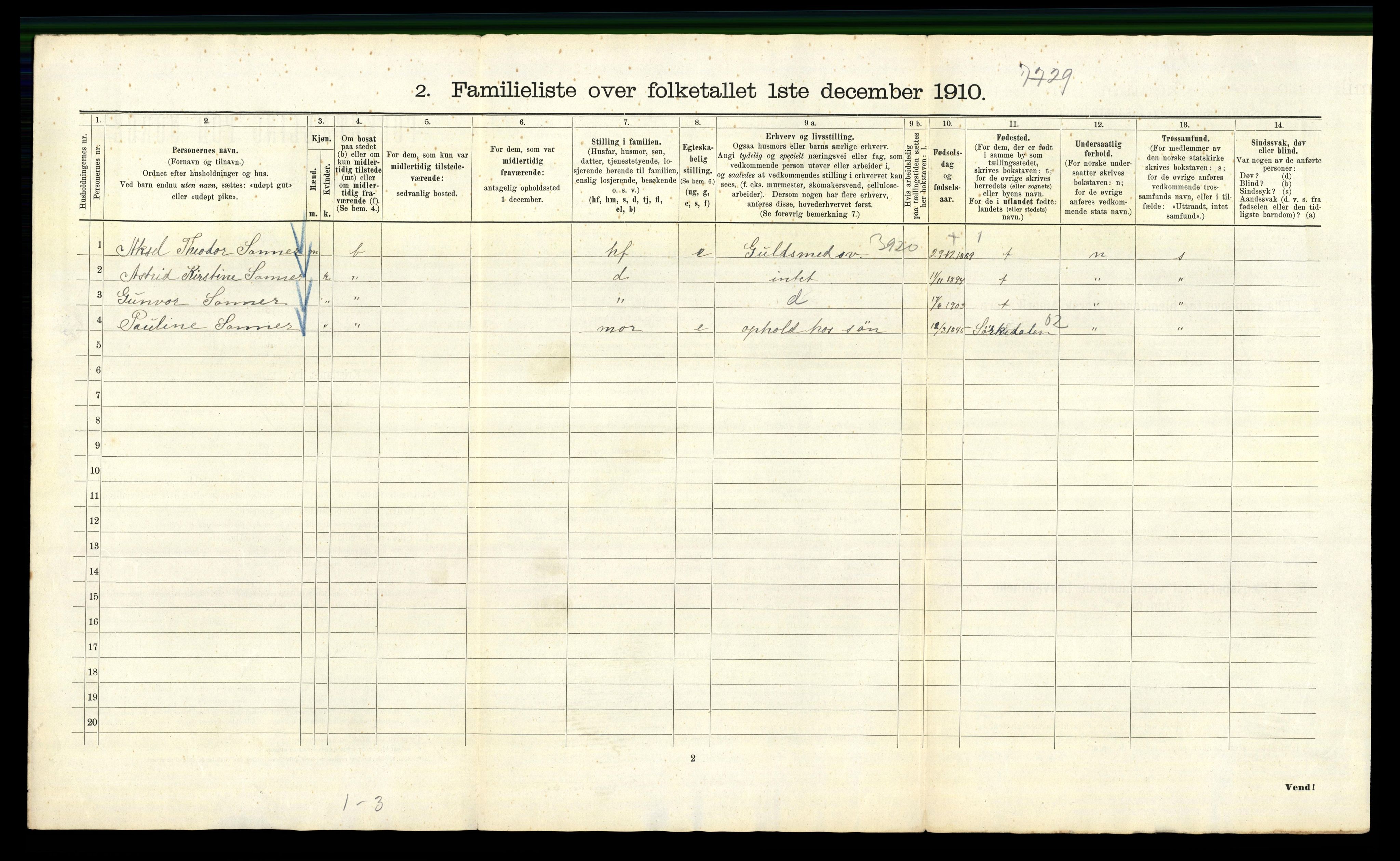 RA, 1910 census for Kristiania, 1910, p. 94176