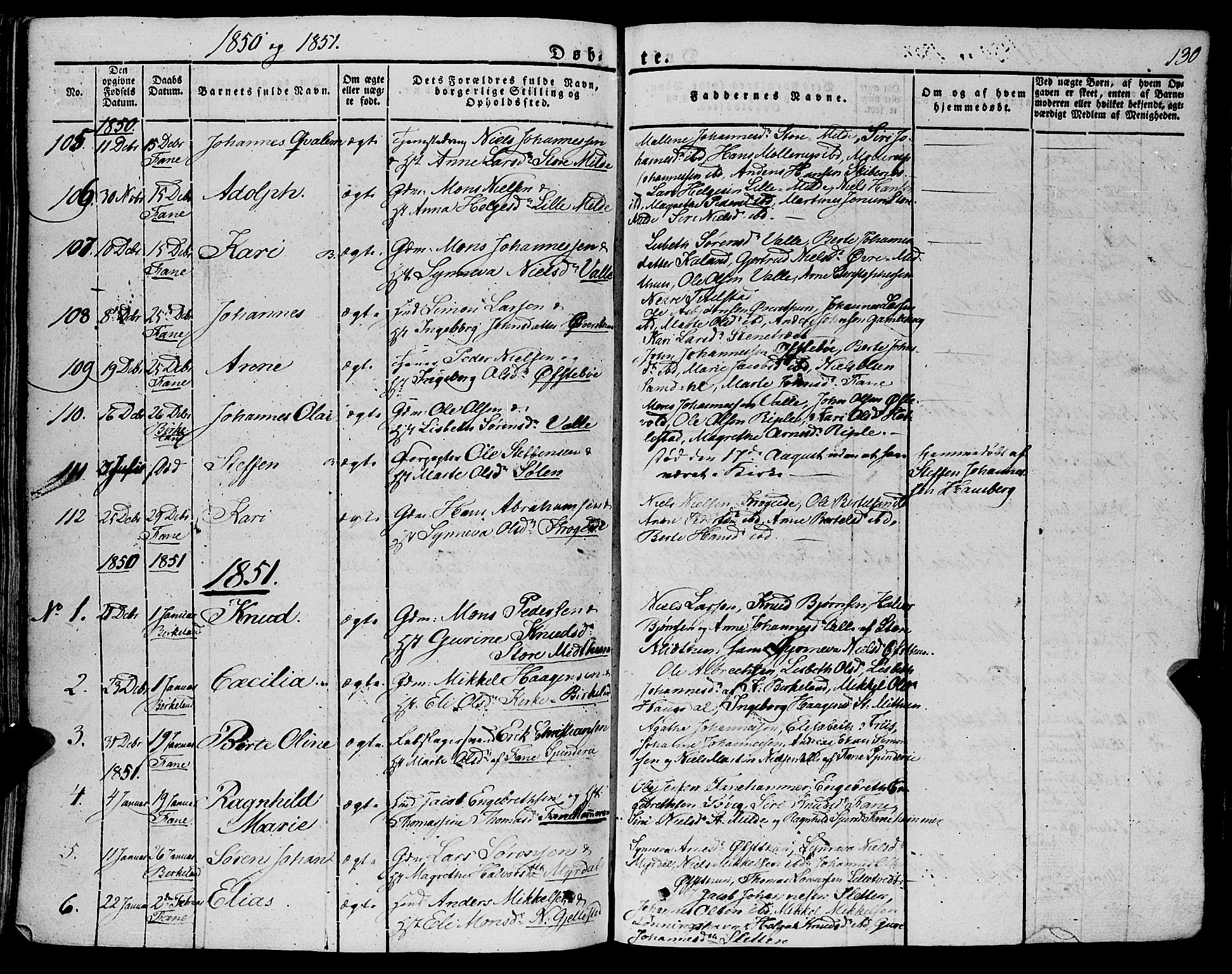 Fana Sokneprestembete, SAB/A-75101/H/Haa/Haaa/L0008: Parish register (official) no. A 8, 1829-1851, p. 130