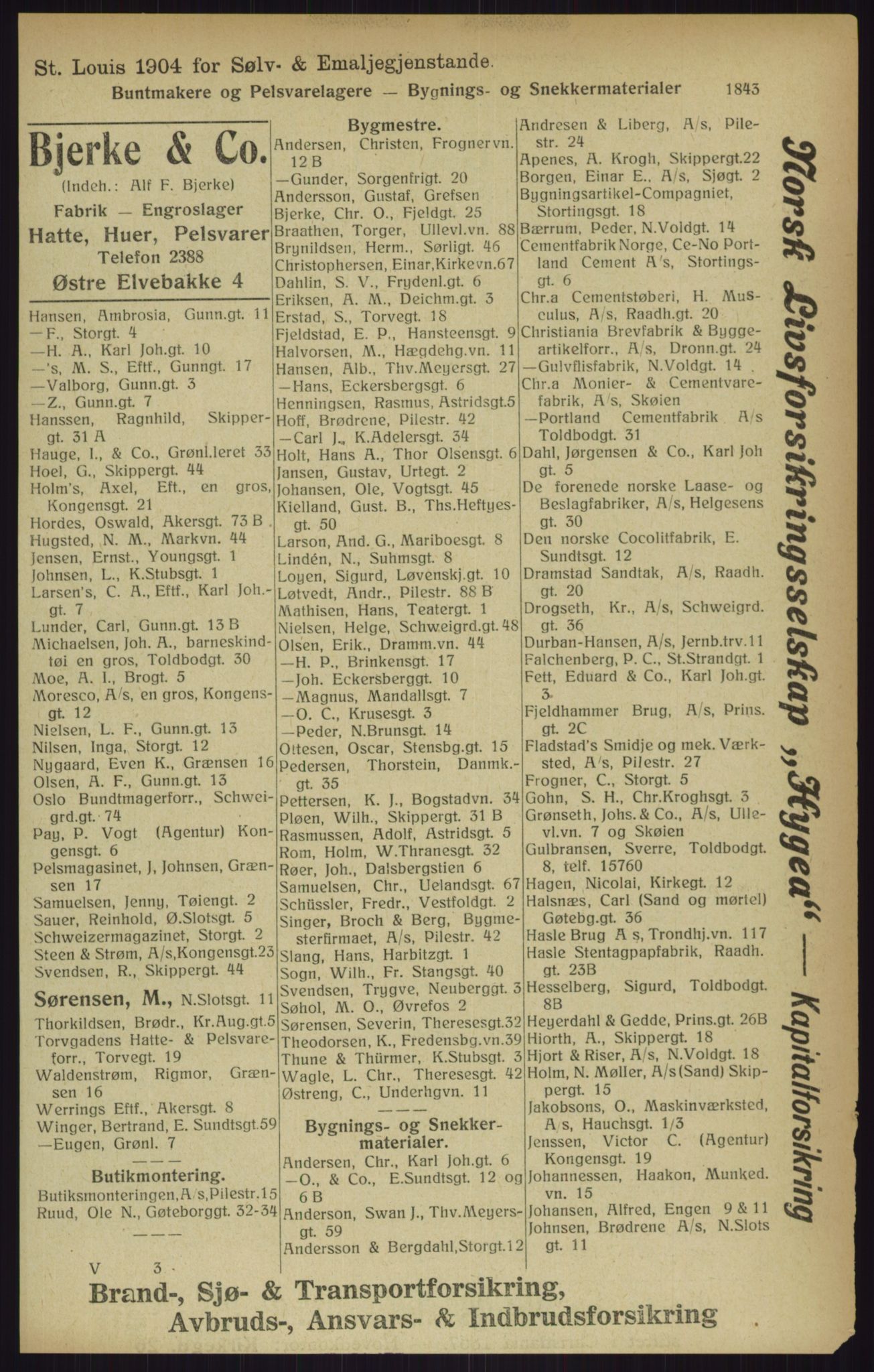 Kristiania/Oslo adressebok, PUBL/-, 1916, p. 1843