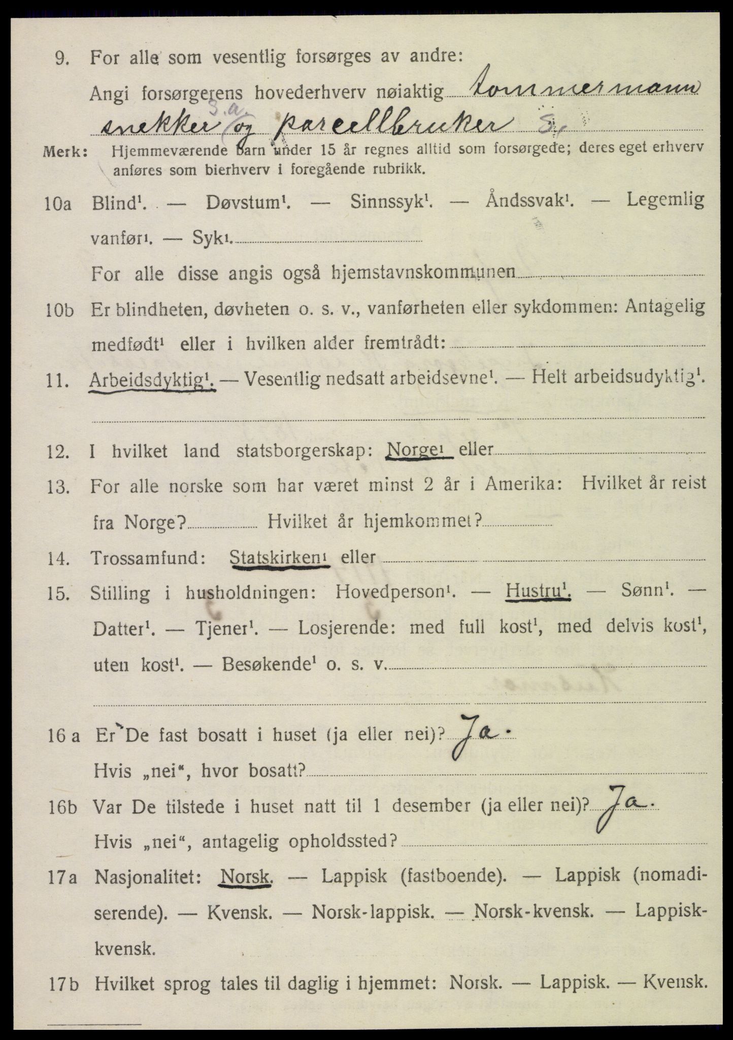 SAT, 1920 census for Vefsn, 1920, p. 5678