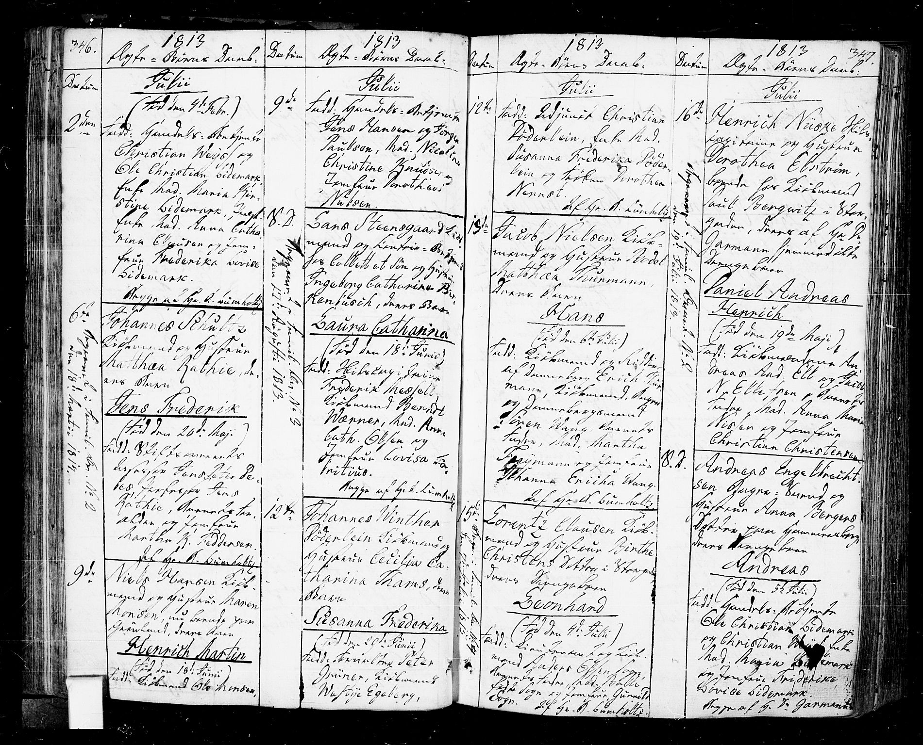 Oslo domkirke Kirkebøker, SAO/A-10752/F/Fa/L0006: Parish register (official) no. 6, 1807-1817, p. 346-347