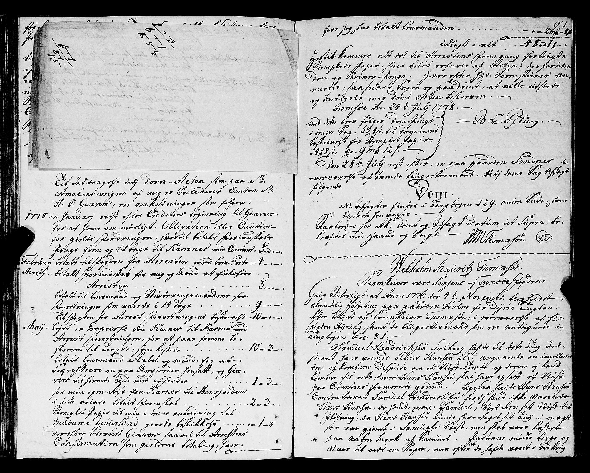 Senja og Tromsø sorenskriveri , AV/SATØ-SATØ-31/F/Fe/L0078: Domkopibok, 1770-1811, p. 96b-97a