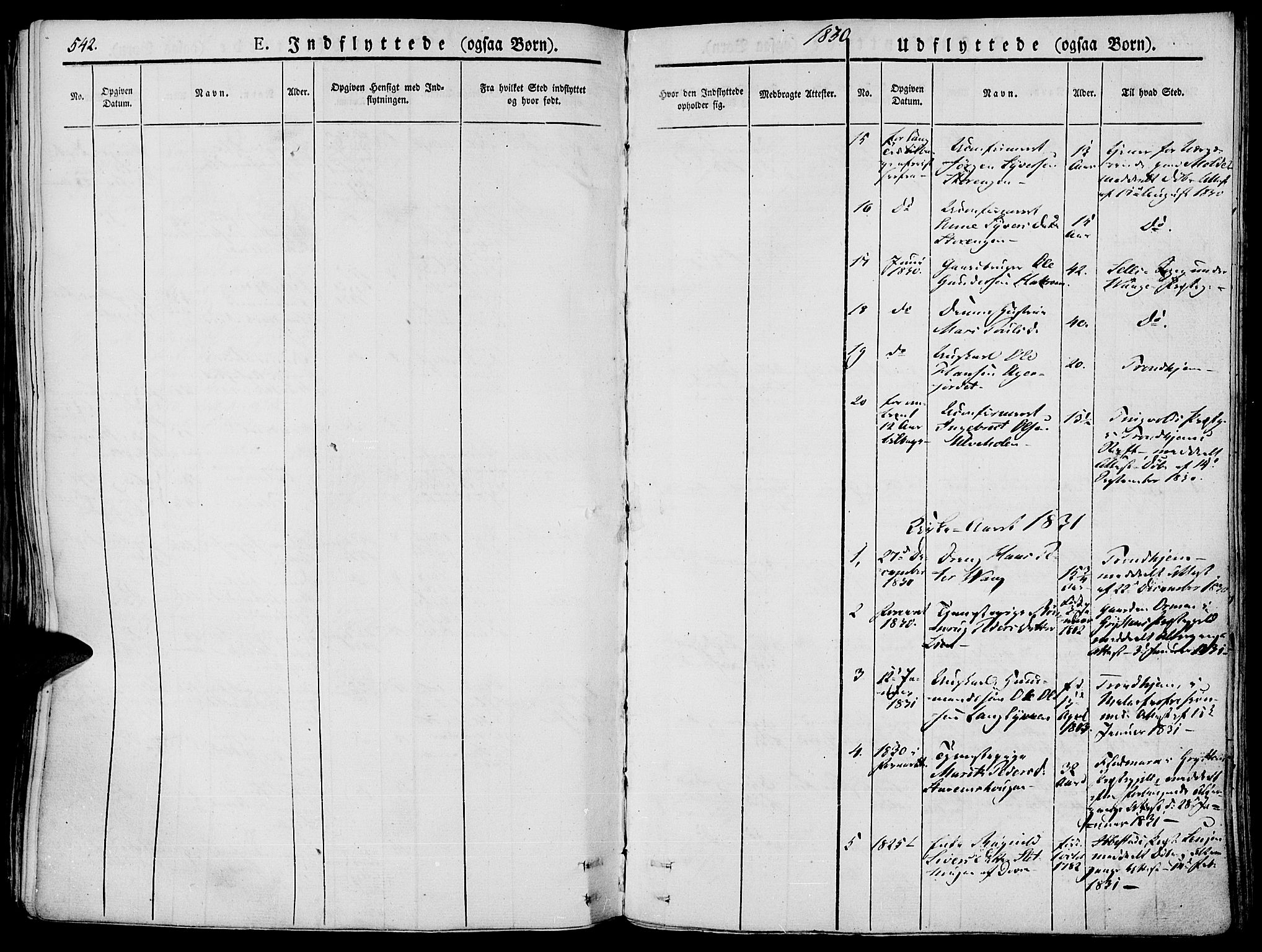 Lesja prestekontor, SAH/PREST-068/H/Ha/Haa/L0005: Parish register (official) no. 5, 1830-1842, p. 542