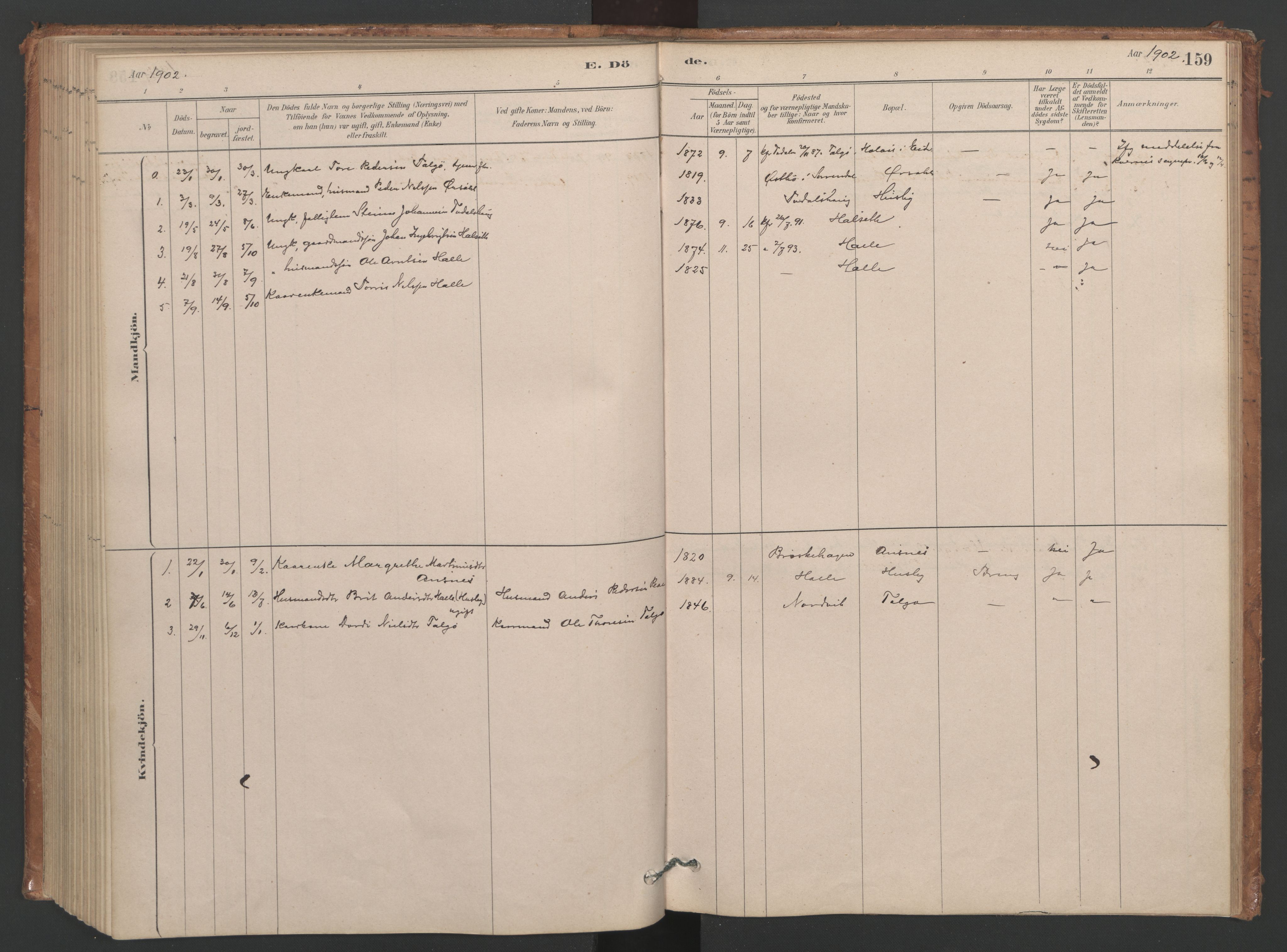 Ministerialprotokoller, klokkerbøker og fødselsregistre - Møre og Romsdal, SAT/A-1454/593/L1034: Parish register (official) no. 593A01, 1879-1911, p. 159