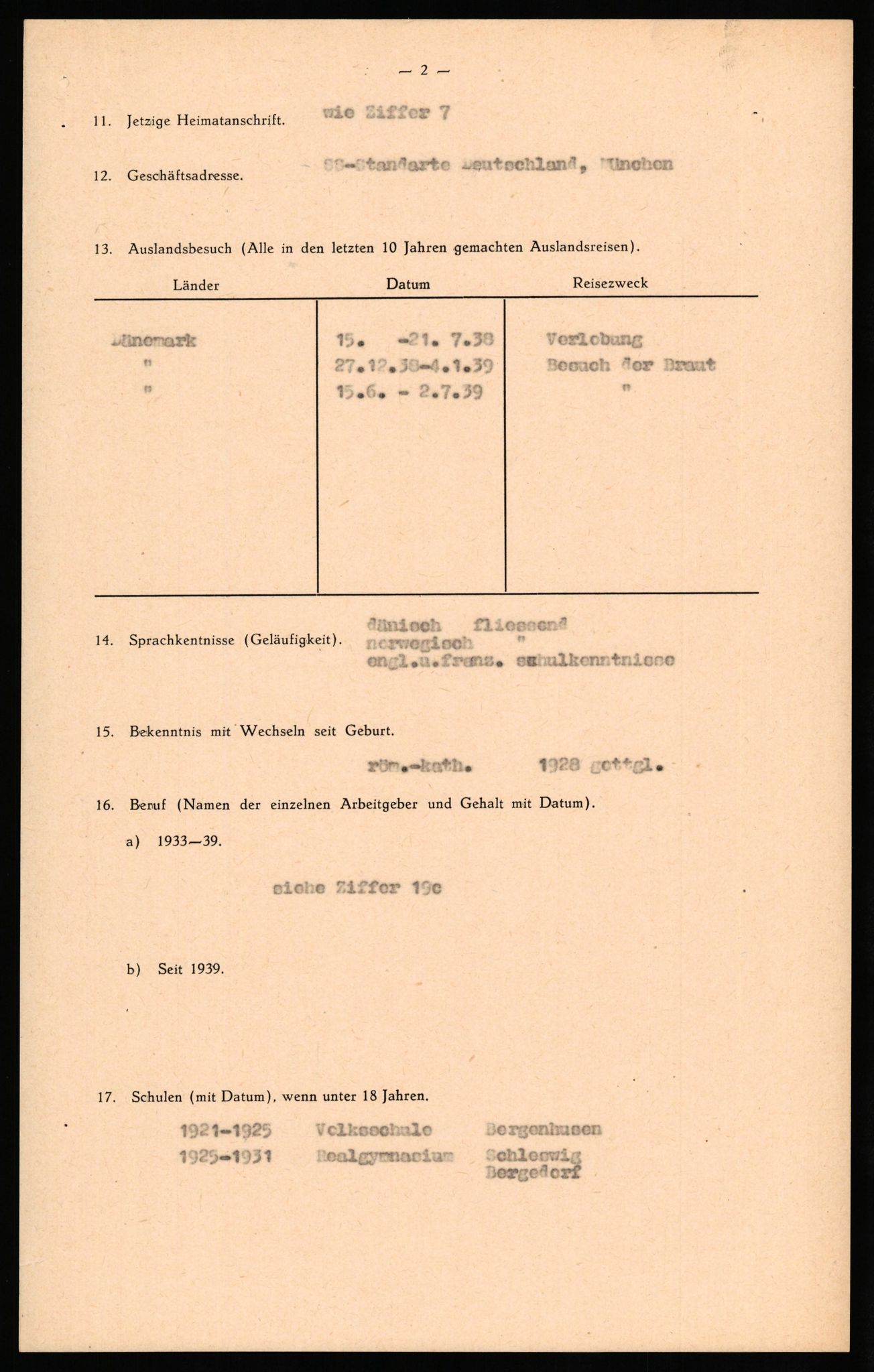 Forsvaret, Forsvarets overkommando II, AV/RA-RAFA-3915/D/Db/L0030: CI Questionaires. Tyske okkupasjonsstyrker i Norge. Tyskere., 1945-1946, p. 89