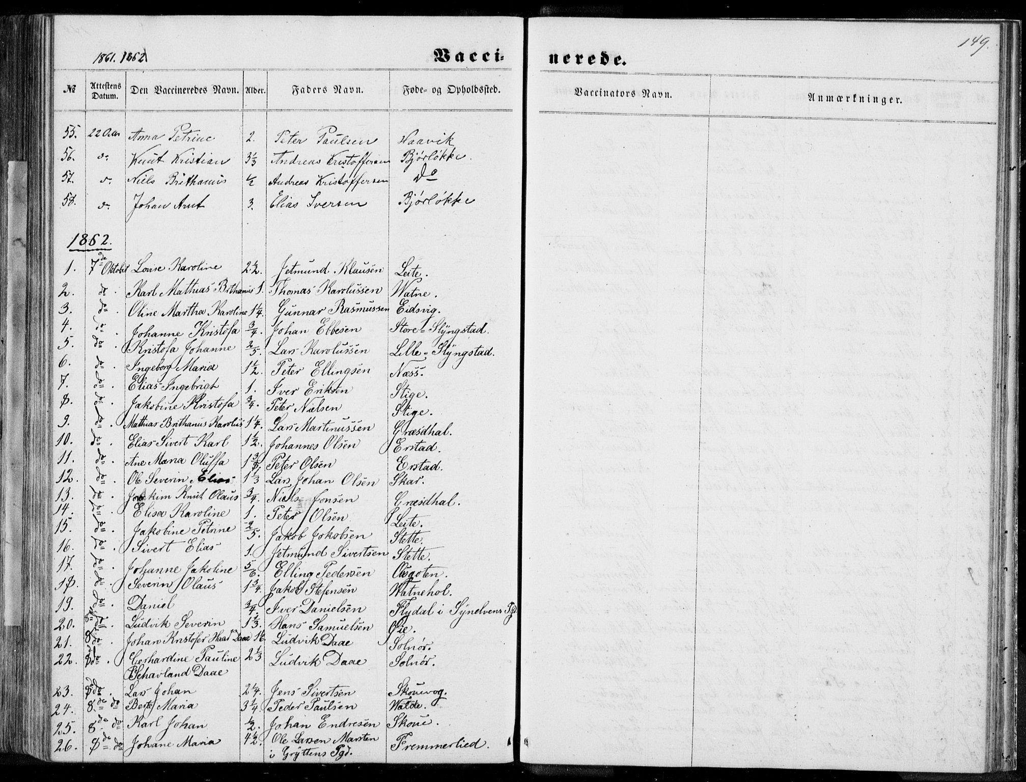 Ministerialprotokoller, klokkerbøker og fødselsregistre - Møre og Romsdal, AV/SAT-A-1454/524/L0354: Parish register (official) no. 524A06, 1857-1863, p. 149