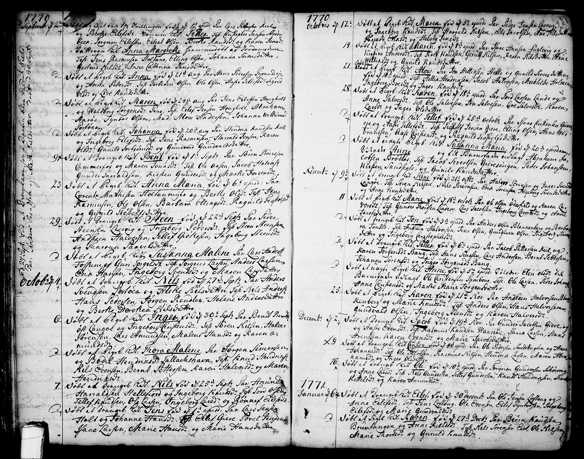 Sannidal kirkebøker, SAKO/A-296/F/Fa/L0002: Parish register (official) no. 2, 1767-1802, p. 32